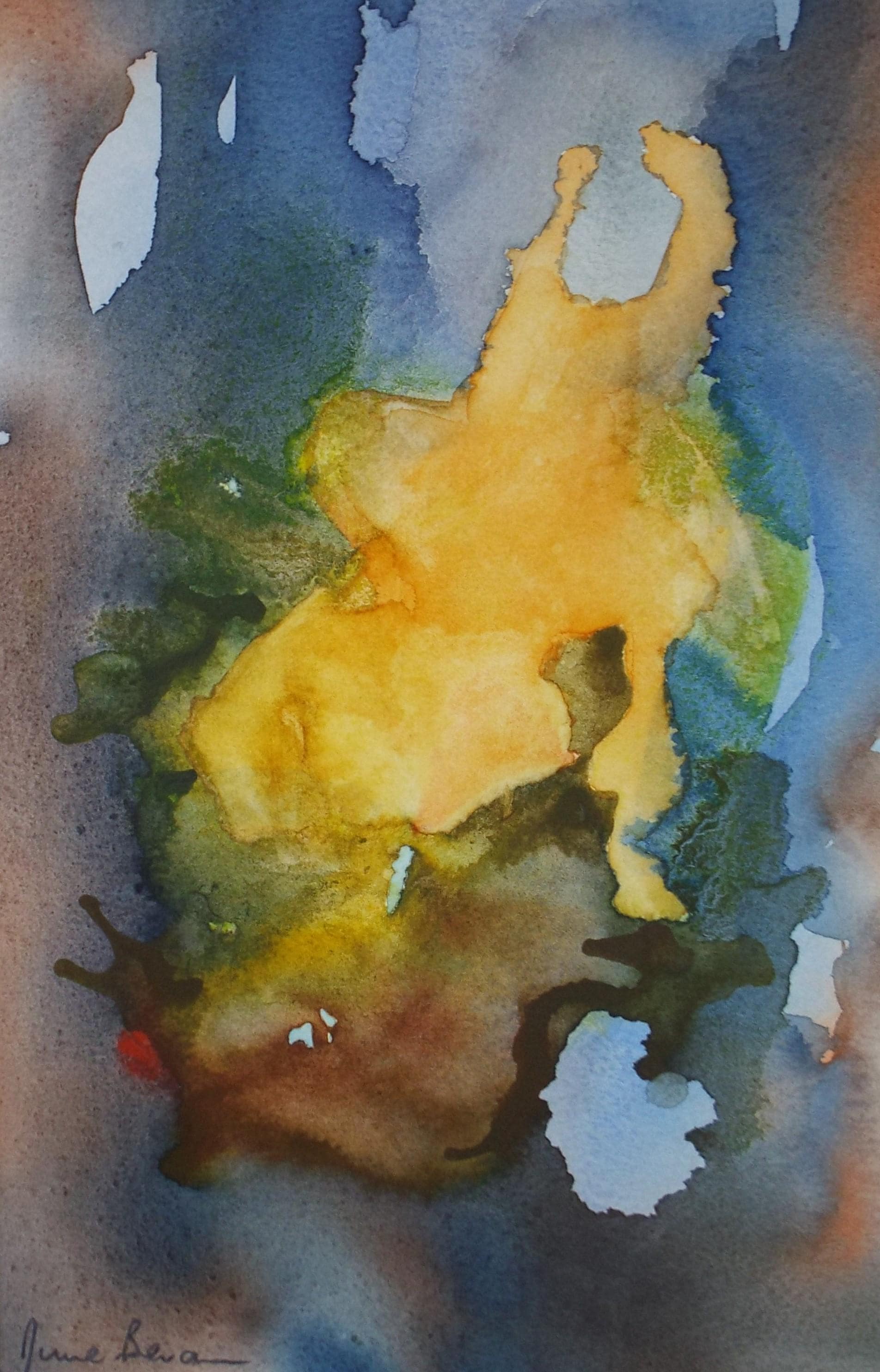 Original Watercolour,' Abstract', June Bevan, Circa 1990's