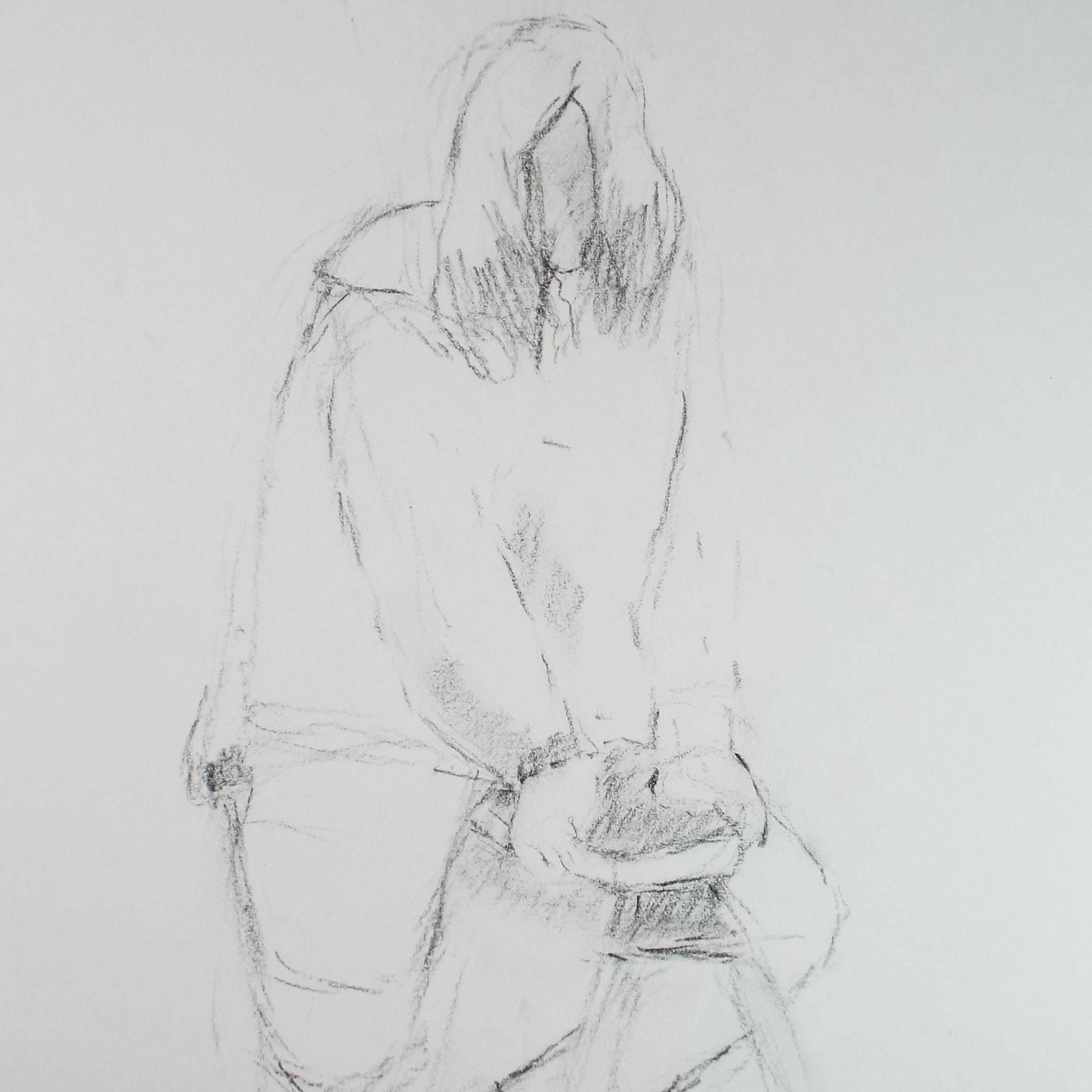 Pencil Drawing 'Seated Woman', c1960's, Franklin White (1892-1975)