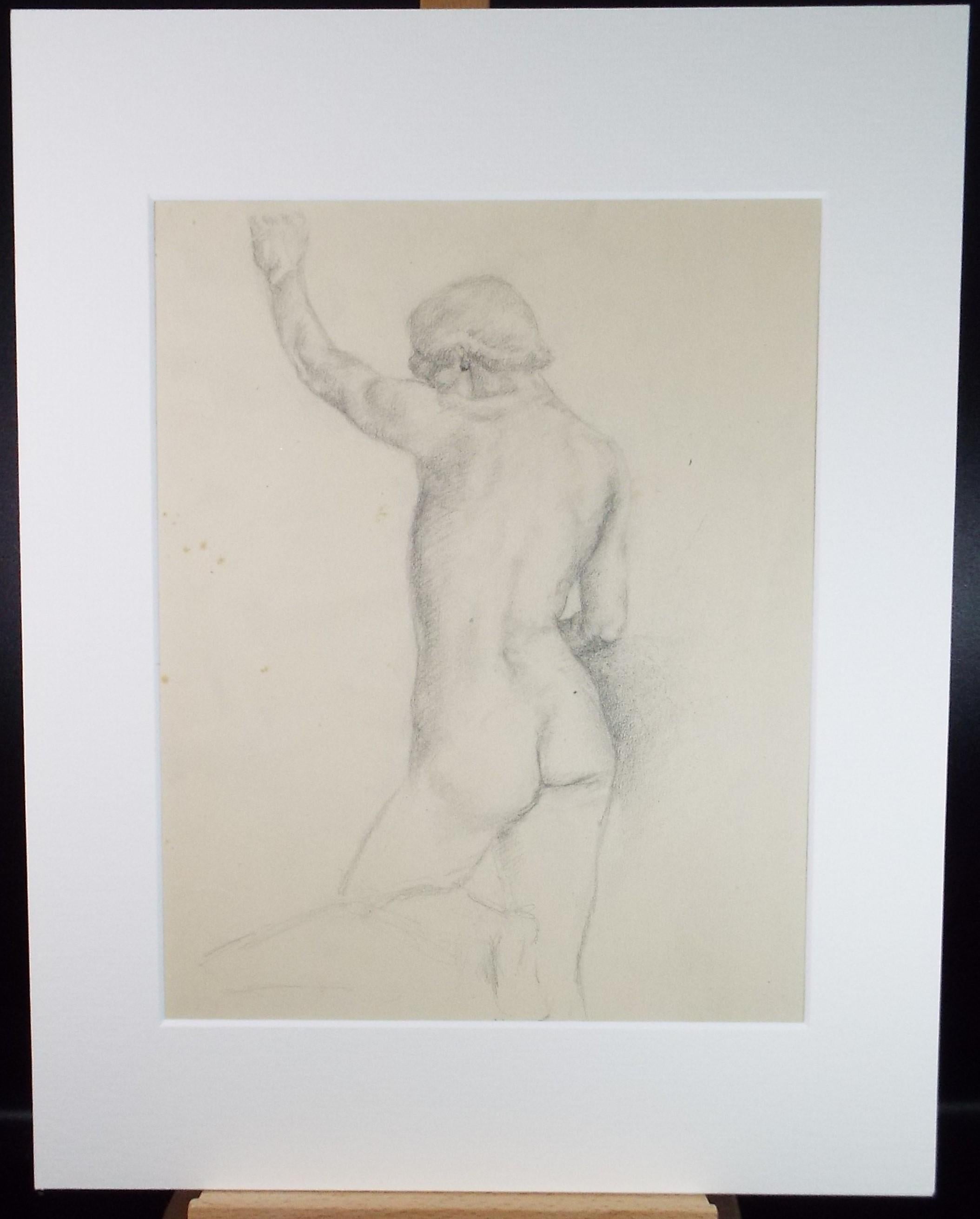 Original Pencil Drawing, 'Female Nude Life Study ', circa 1940's, Celia Fairfax