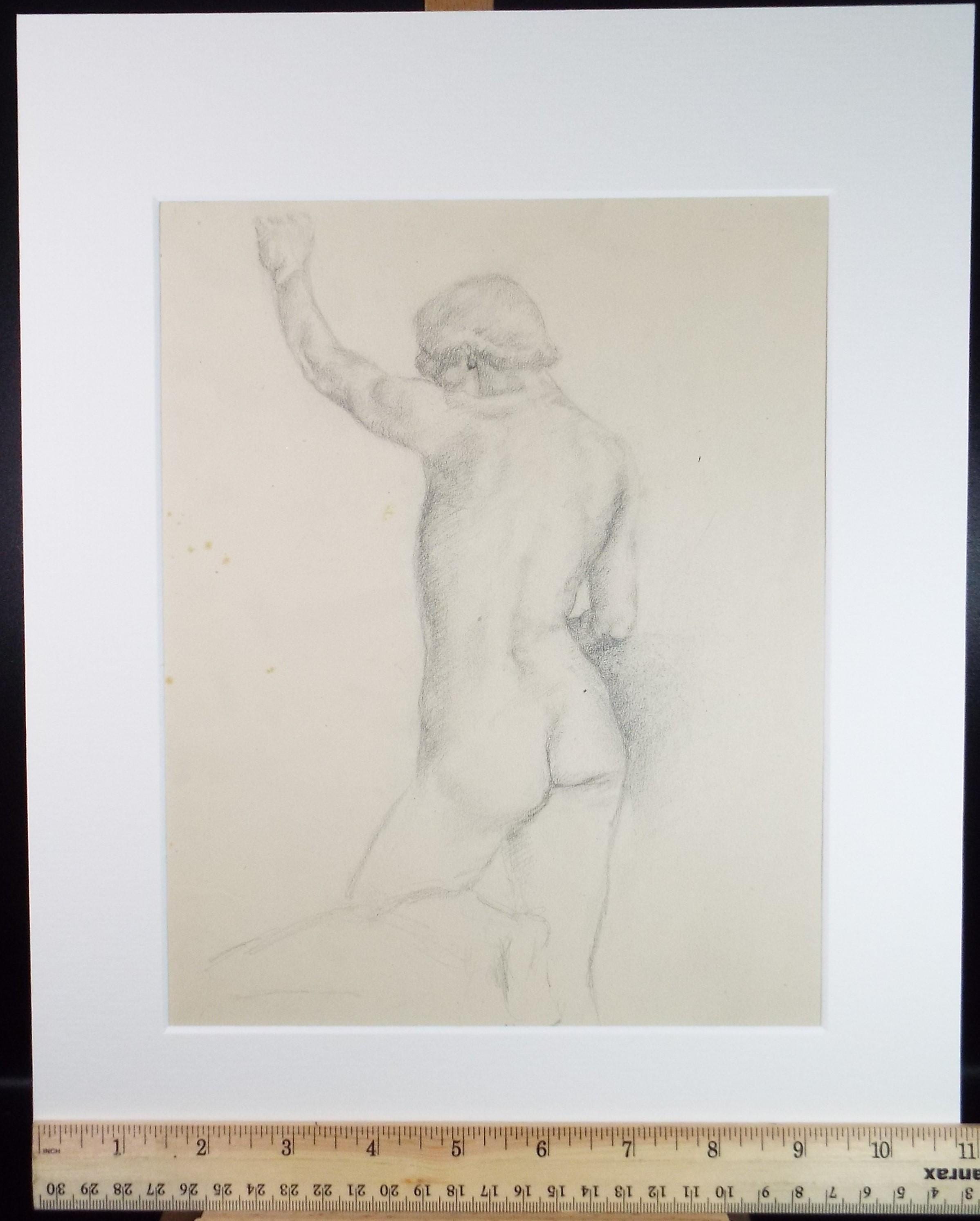 Original Pencil Drawing, 'Female Nude Life Study ', circa 1940's, Celia Fairfax