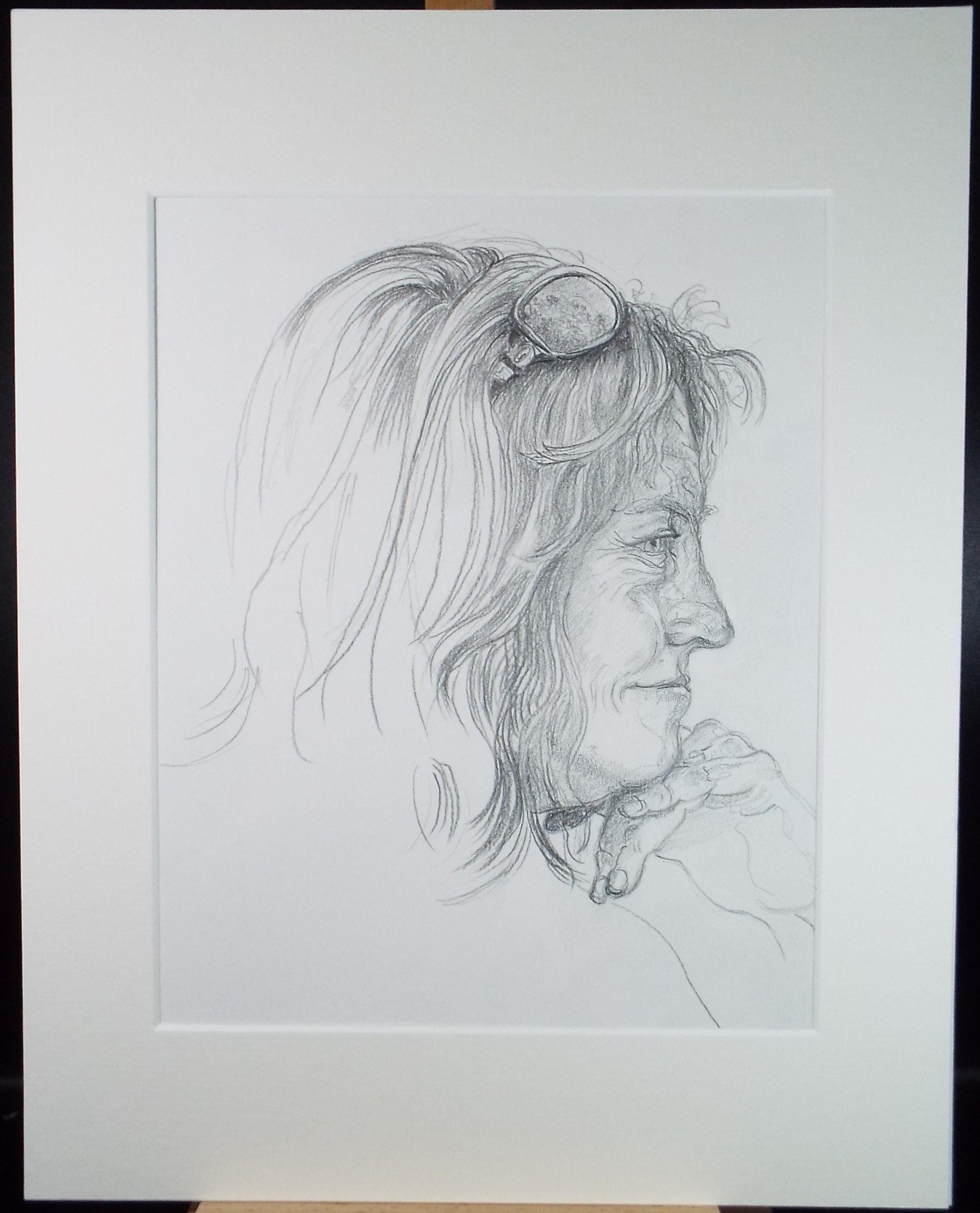 Original Pencil Drawing,'Portrait of a Woman', circa 1990's