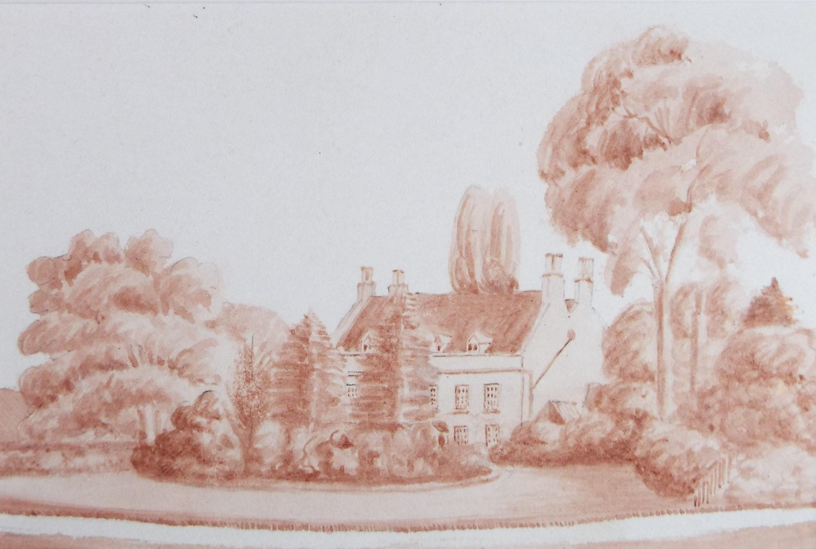 Original Watercolour, 'Twickenham Lodge', artist unknown, Dated 1850