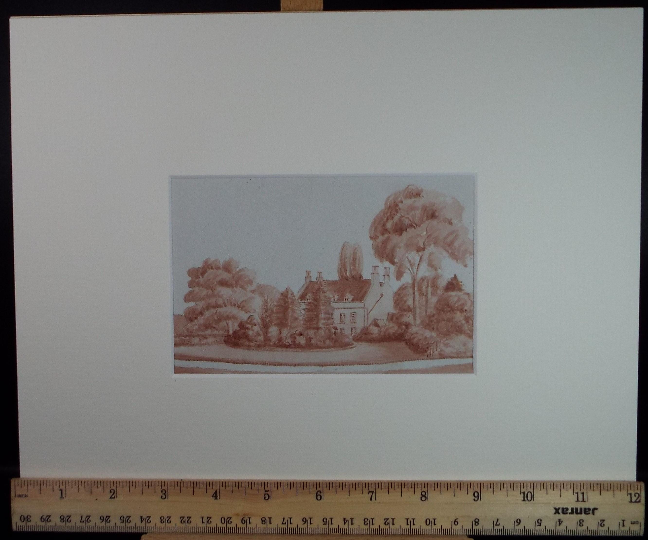 Original Watercolour, 'Twickenham Lodge', artist unknown, Dated 1850