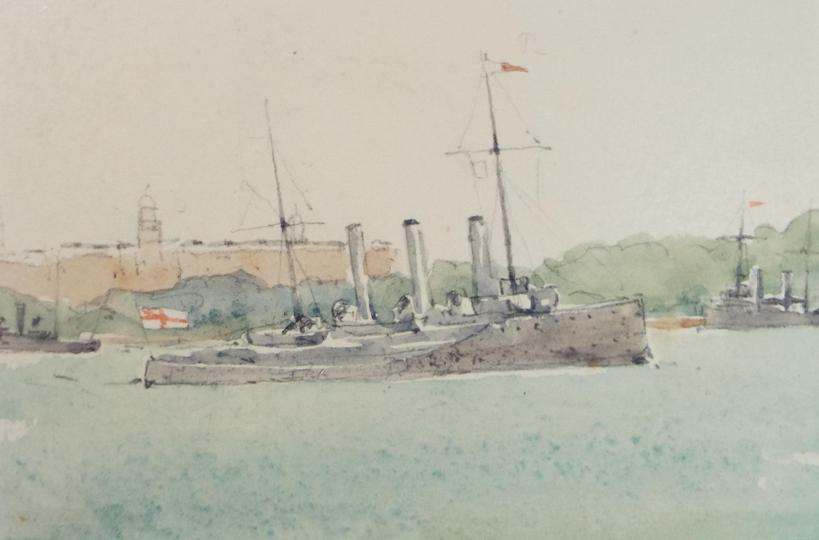 Original Watercolour, 'HMS Speedy', Unknown Artist, dated 1907