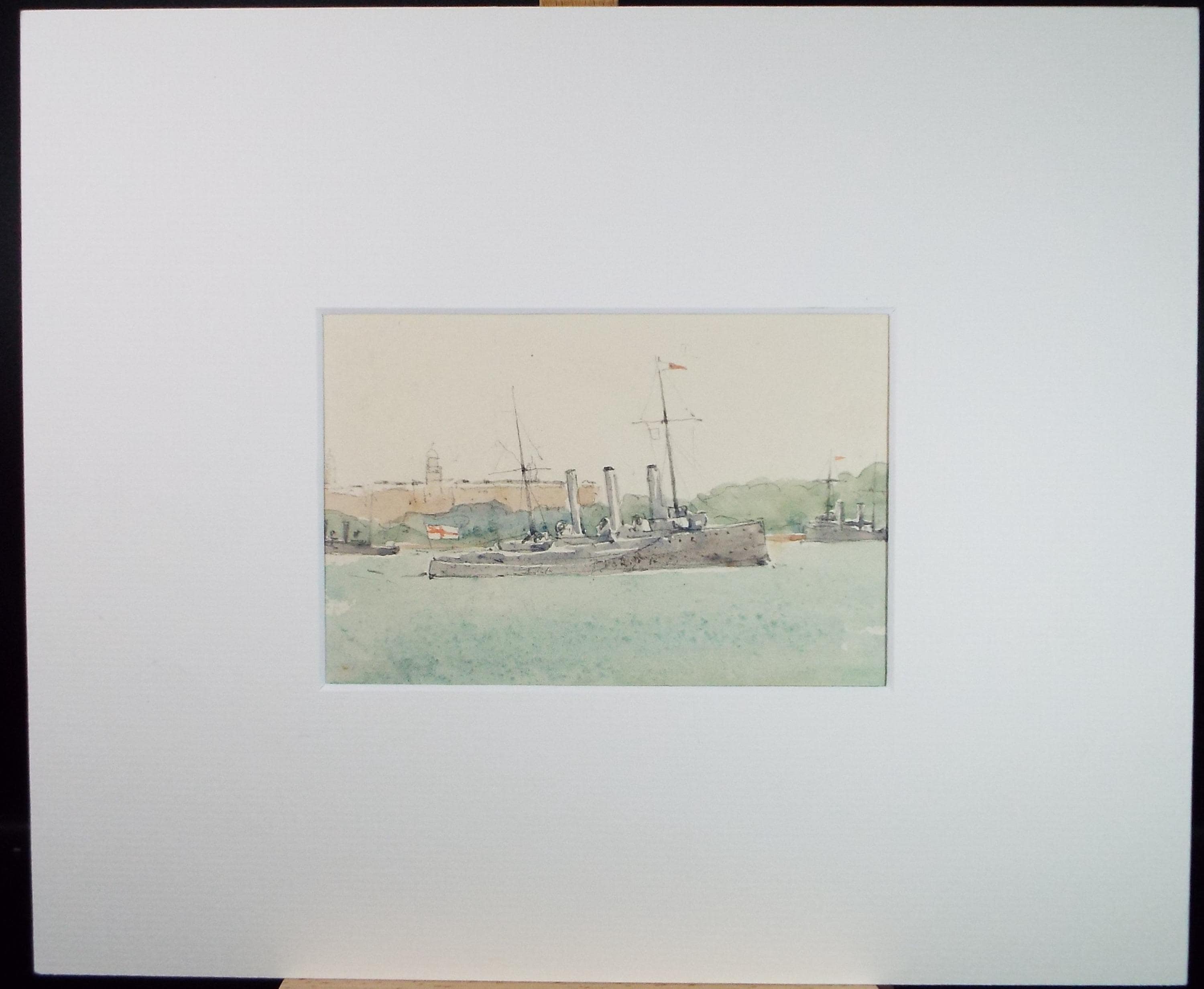 Original Watercolour, 'HMS Speedy', Unknown Artist, dated 1907