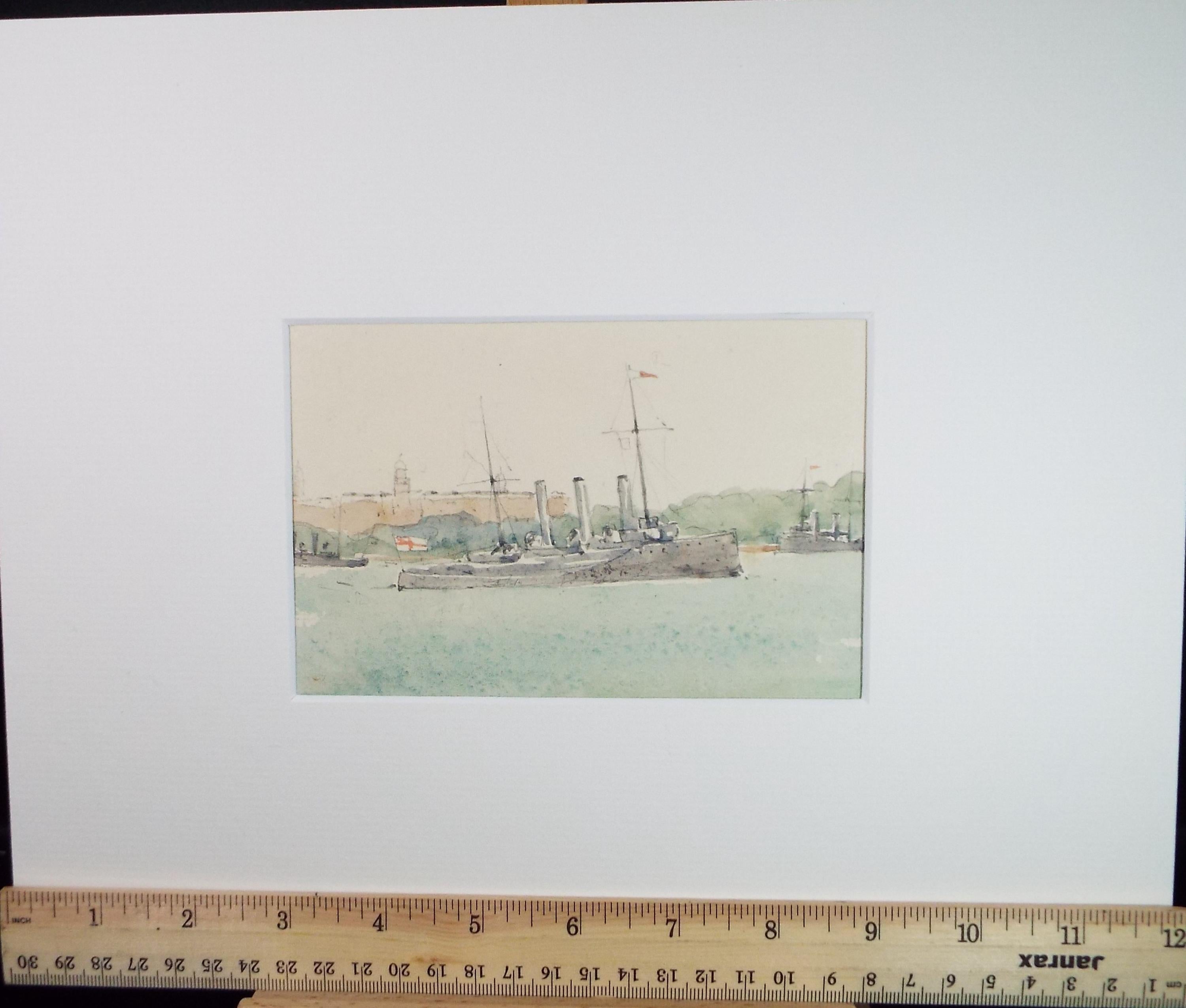 Original Watercolour, 'HMS Speedy', Unknown Artist, dated 1907