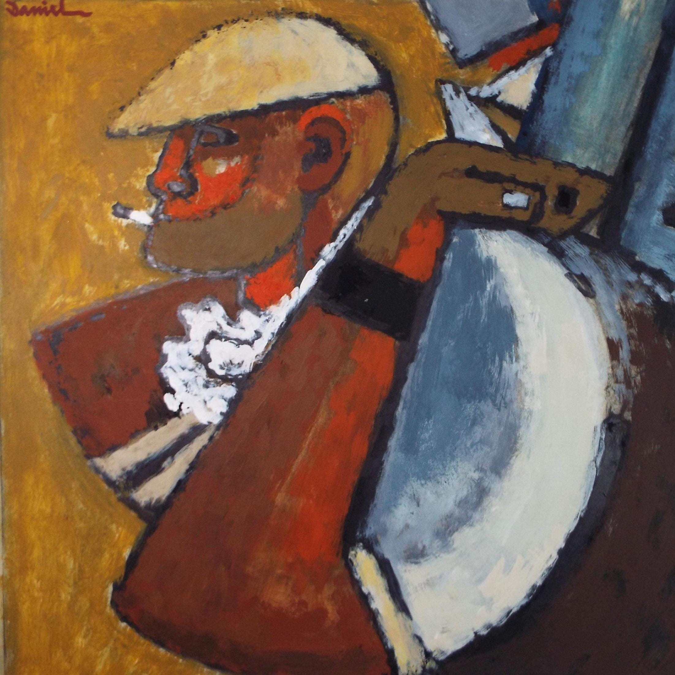 Original Watercolour & Gouache, 'Refuse Collector', Circa 1970's