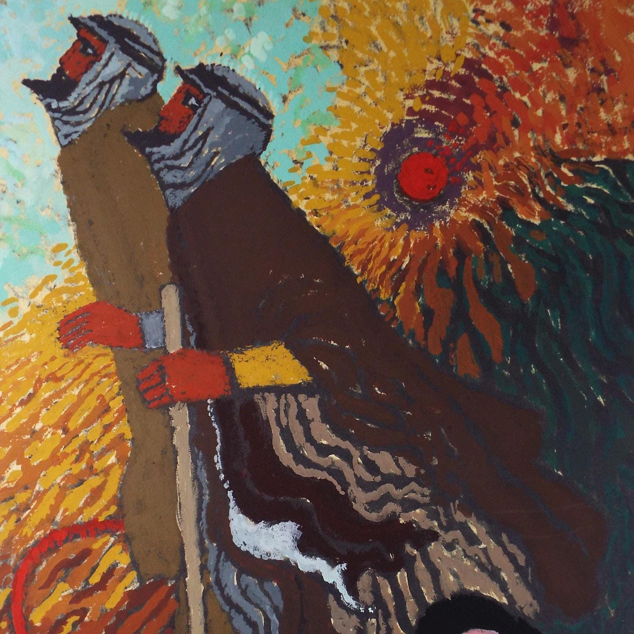 Original Watercolour & Gouache, 'Two Biblical Figures', Circa 1970's