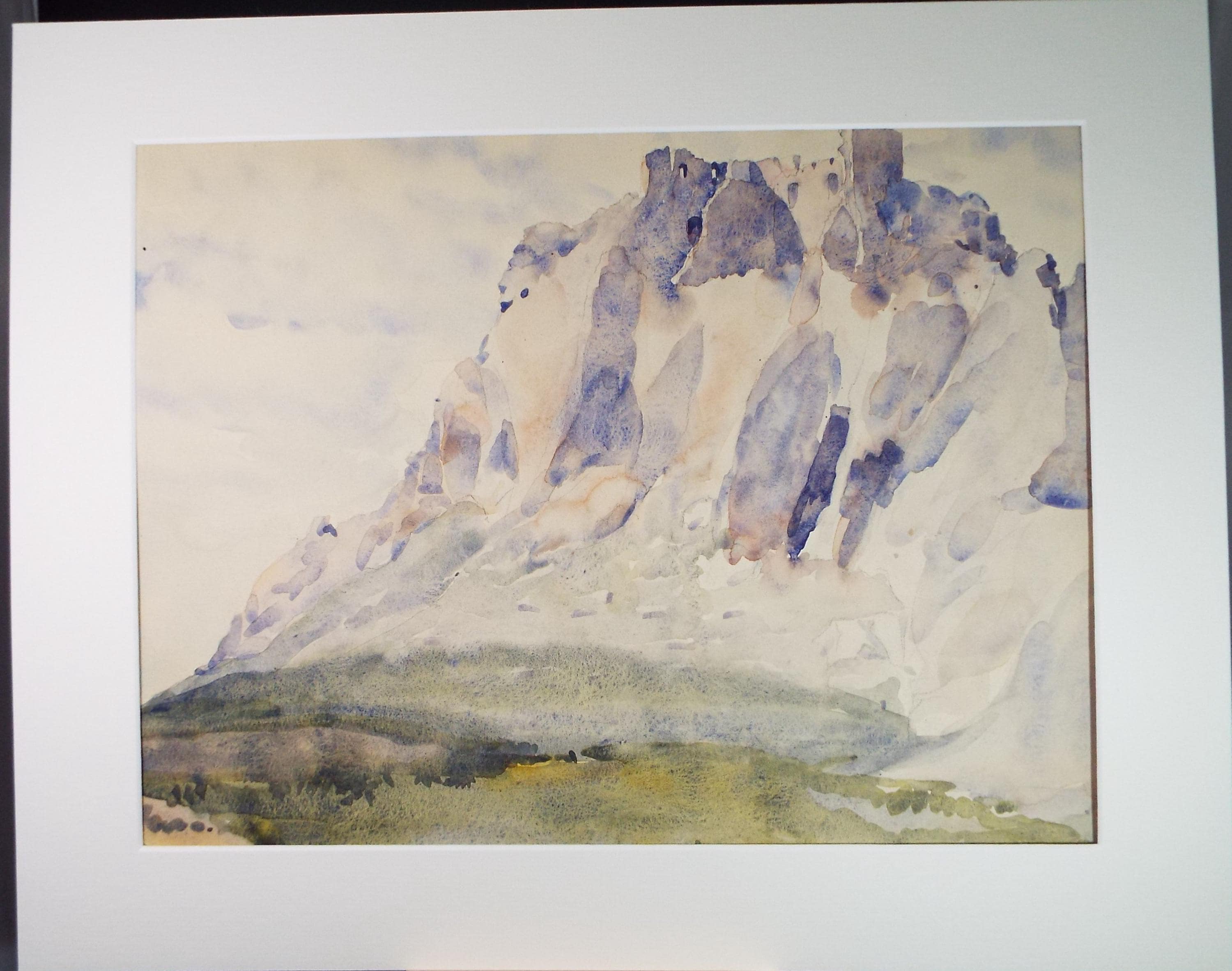 Original Watercolour, 'Les Baux', Unknown Artist, Dated 1921