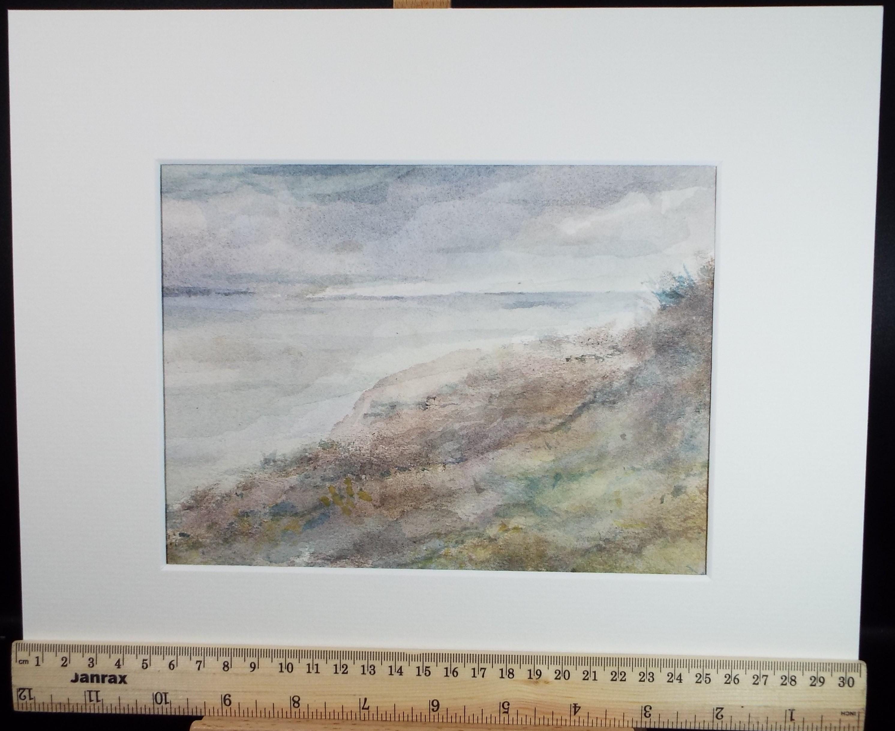 Original Watercolour, 'Coastal Sand Dunes', 1980's, unknown artist