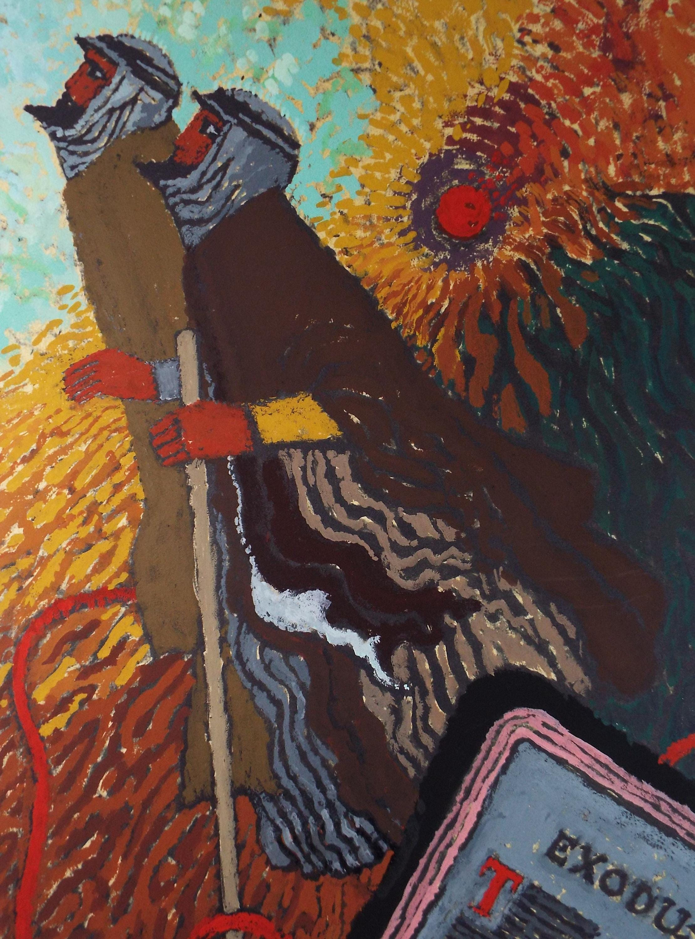 Original Watercolour & Gouache, 'Two Biblical Figures', Circa 1970's