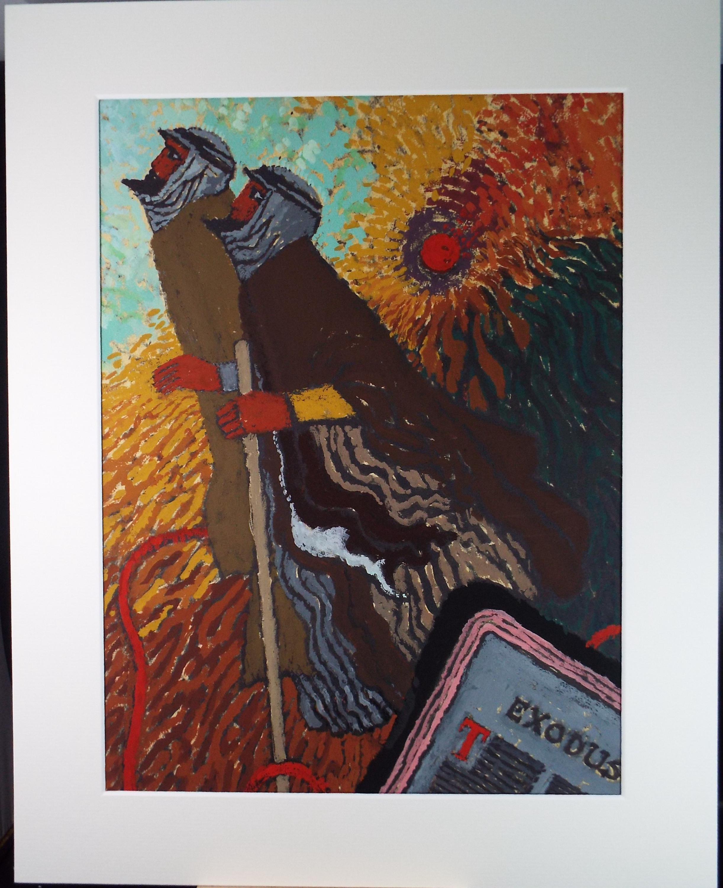 Original Watercolour & Gouache, 'Two Biblical Figures', Circa 1970's