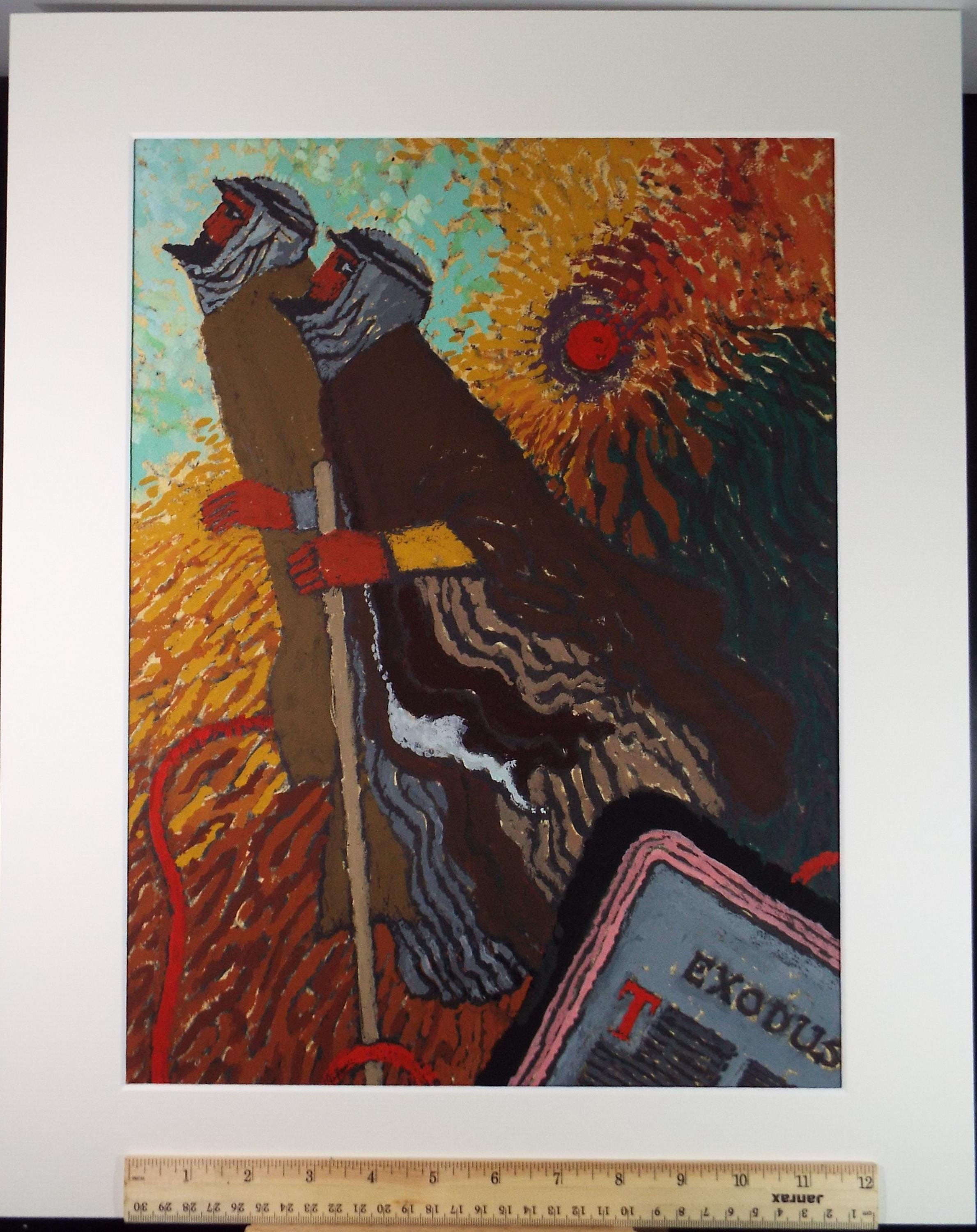 Original Watercolour & Gouache, 'Two Biblical Figures', Circa 1970's