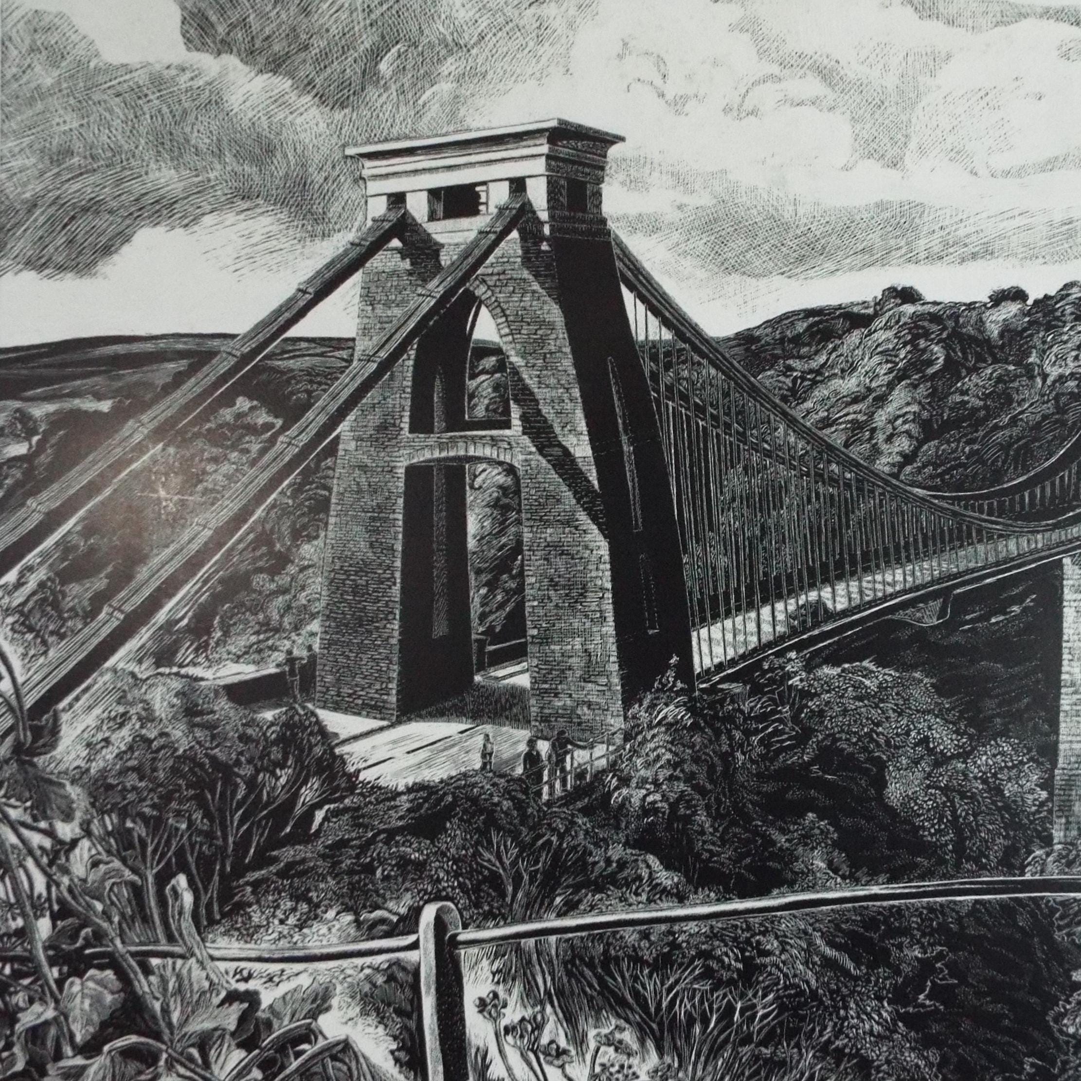 Original Scraperboard & ink , 'Clifton Suspension Bridge', Lorraine Abraham
