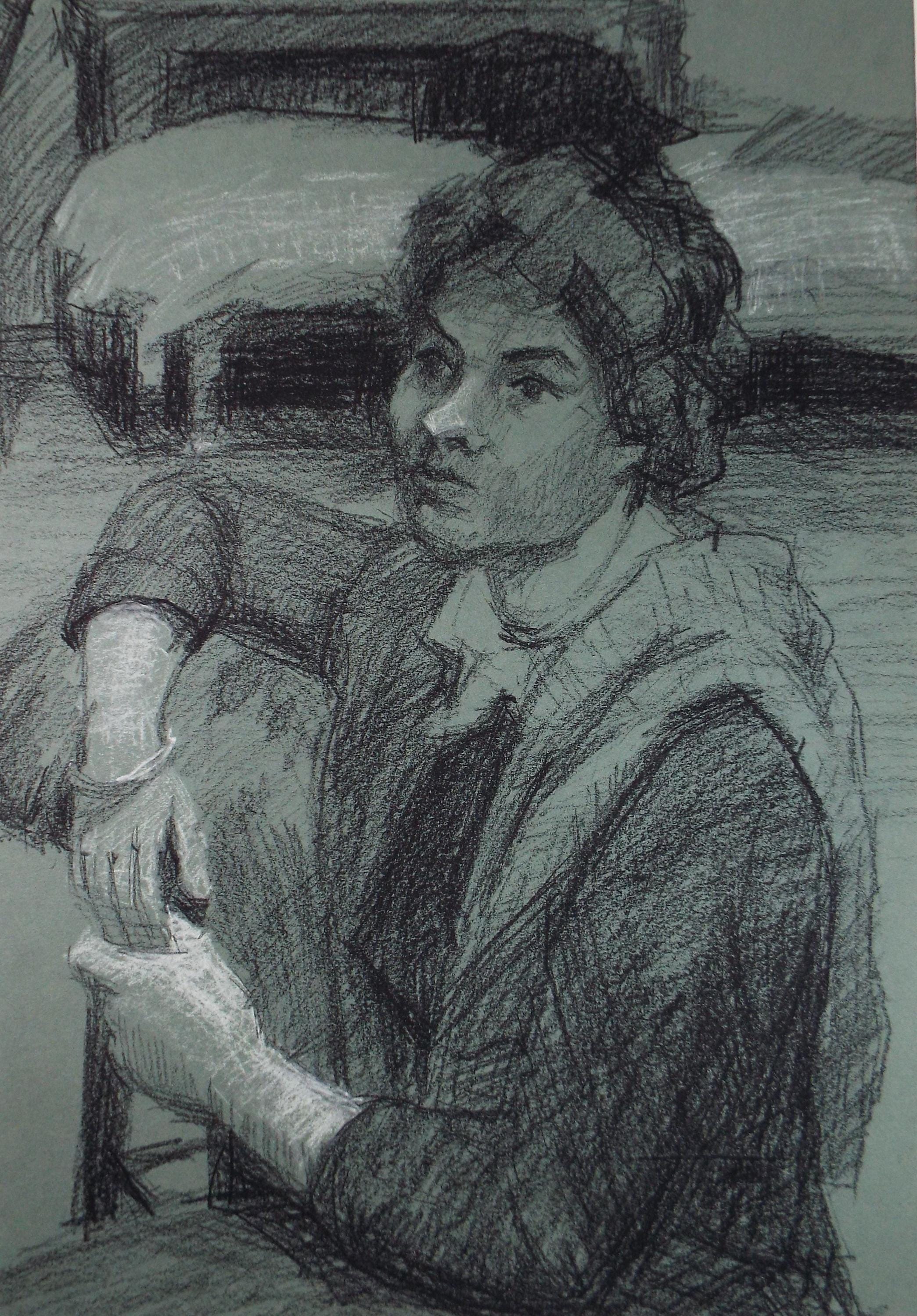 Pastel drawing 'Seated Woman', c1950s, Pauline Plummer (b1930)