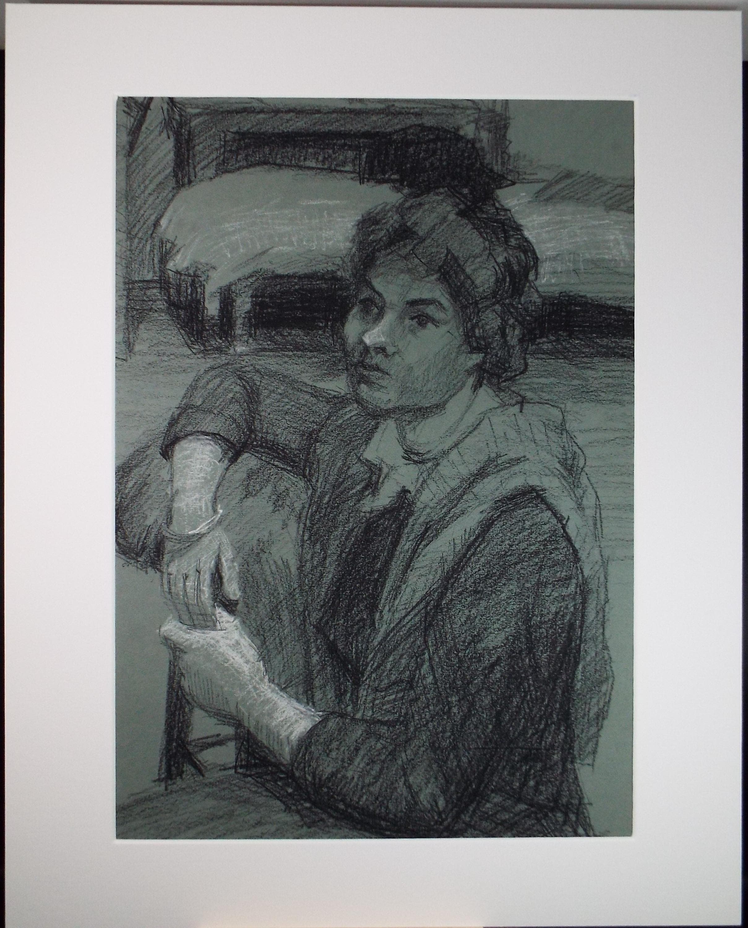 Pastel drawing 'Seated Woman', c1950s, Pauline Plummer (b1930)