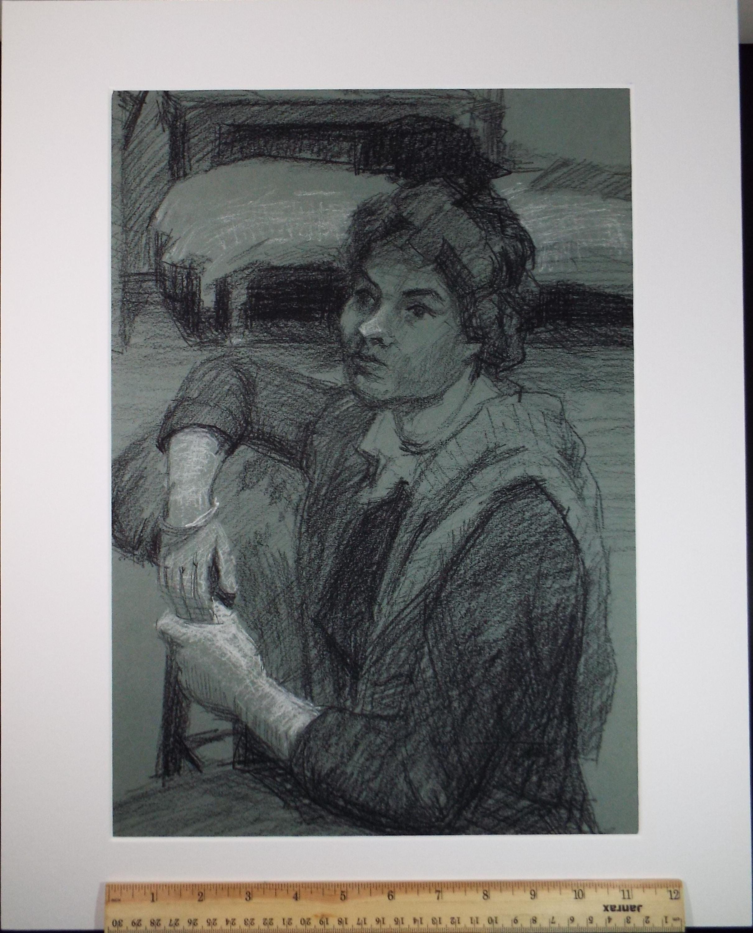 Pastel drawing 'Seated Woman', c1950s, Pauline Plummer (b1930)