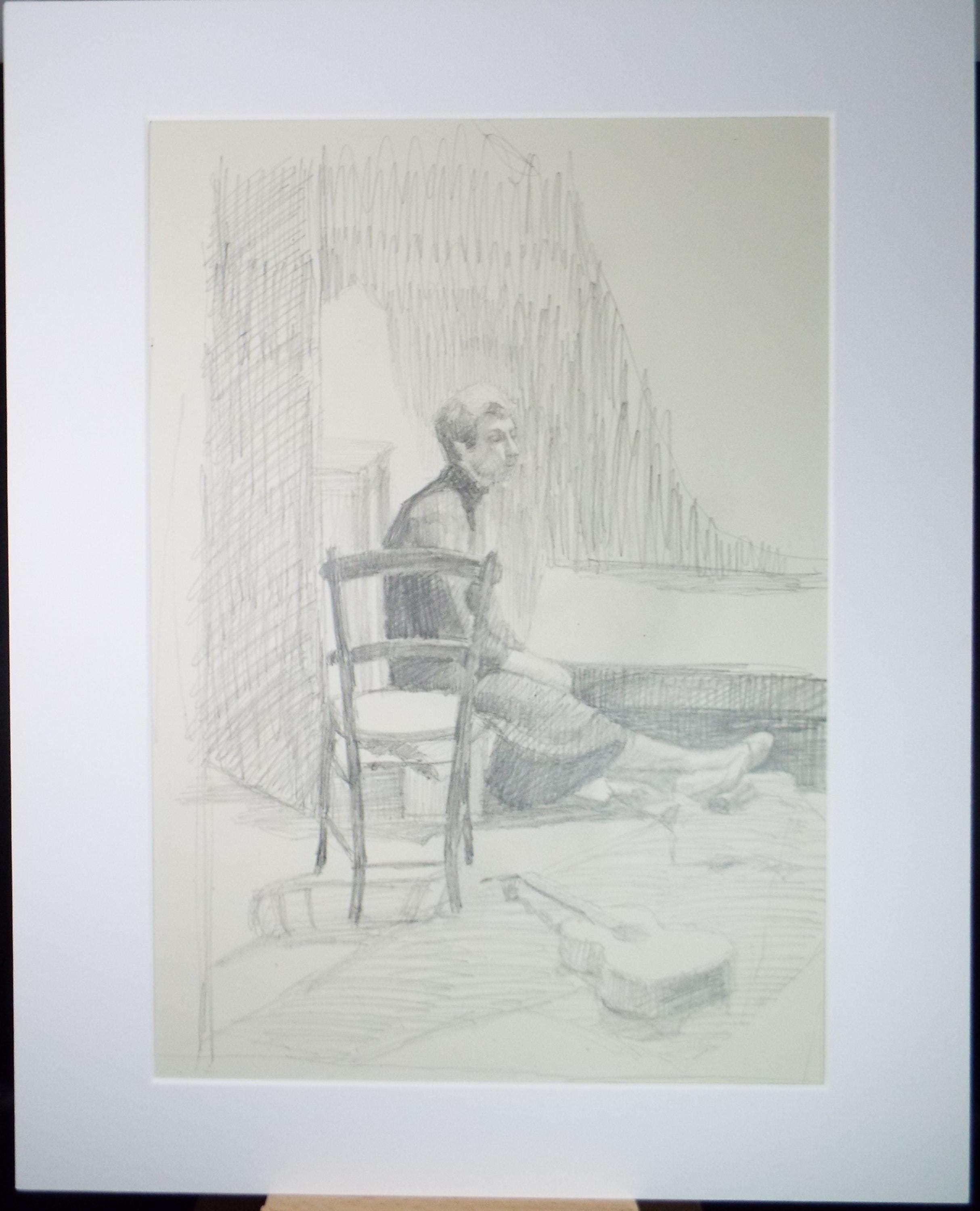 Pencil drawing 'Seated Woman', c1950s, Pauline Plummer (b1930)