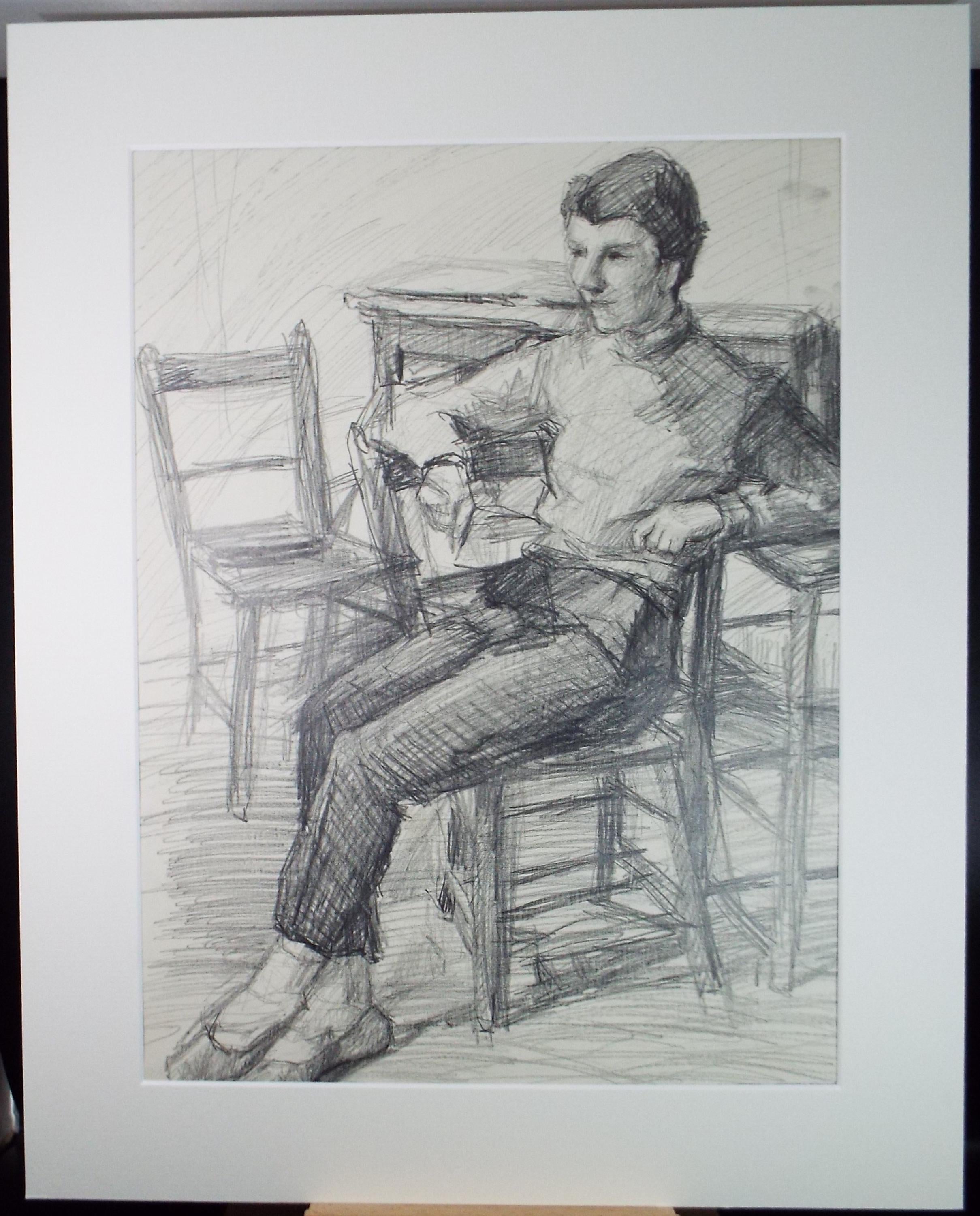 Pencil drawing 'Seated Woman', c1950s, Pauline Plummer (b1930)