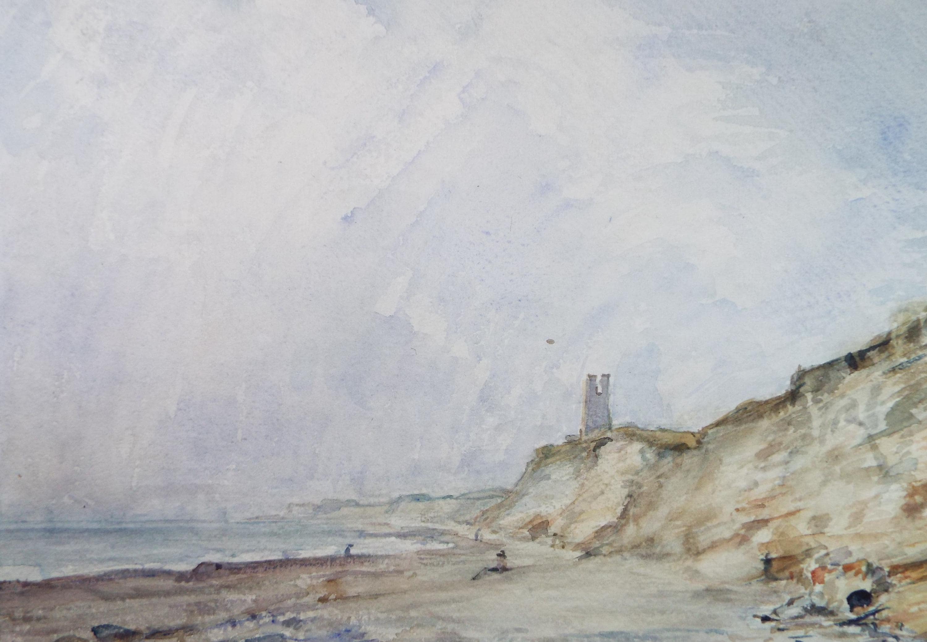 Original Watercolour, 'Figures below the Cliffs', David Muirhead (1867-1930)