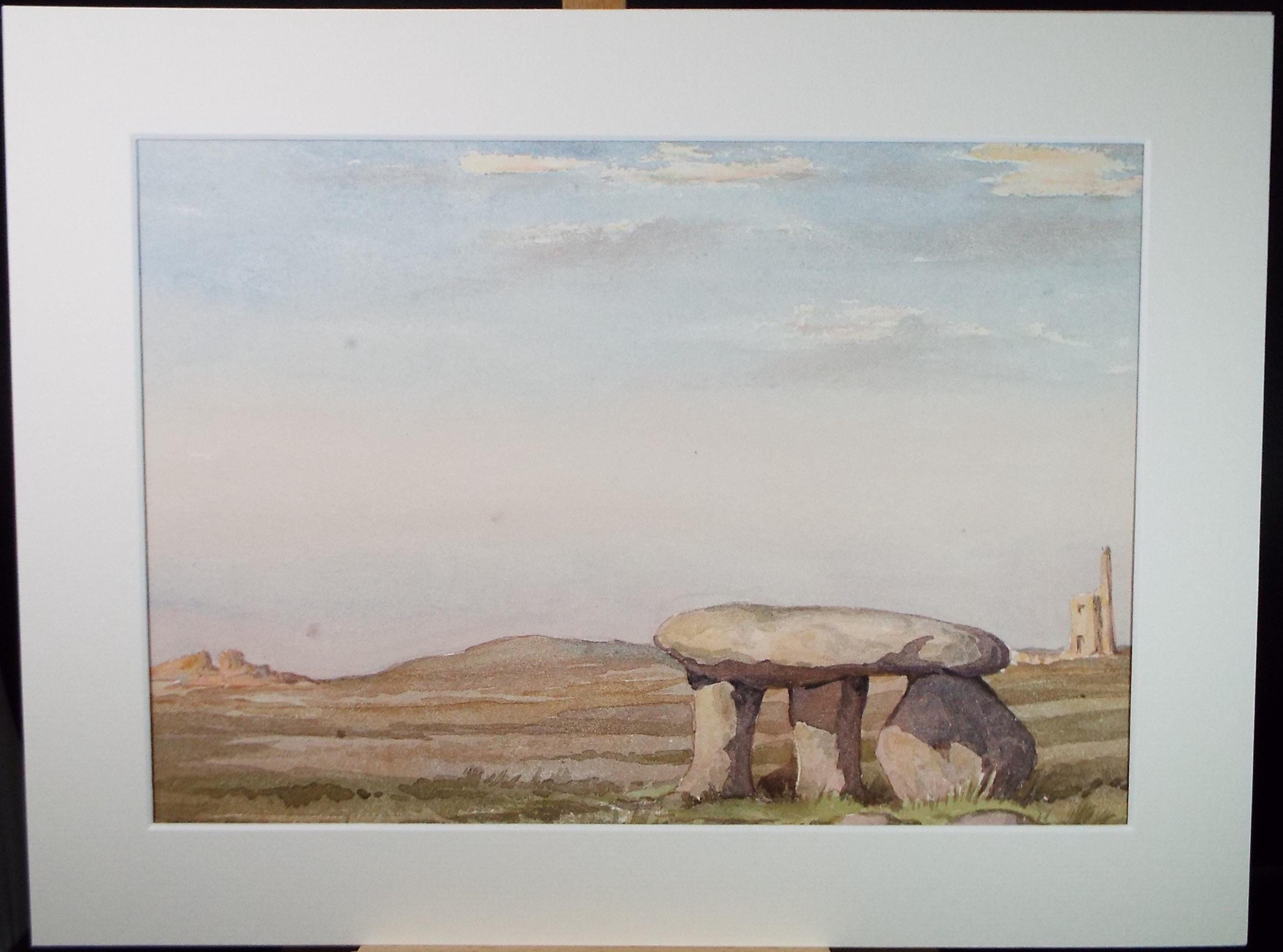 Original Watercolour, 'Burial Site', Gwen Rayner, c1970's