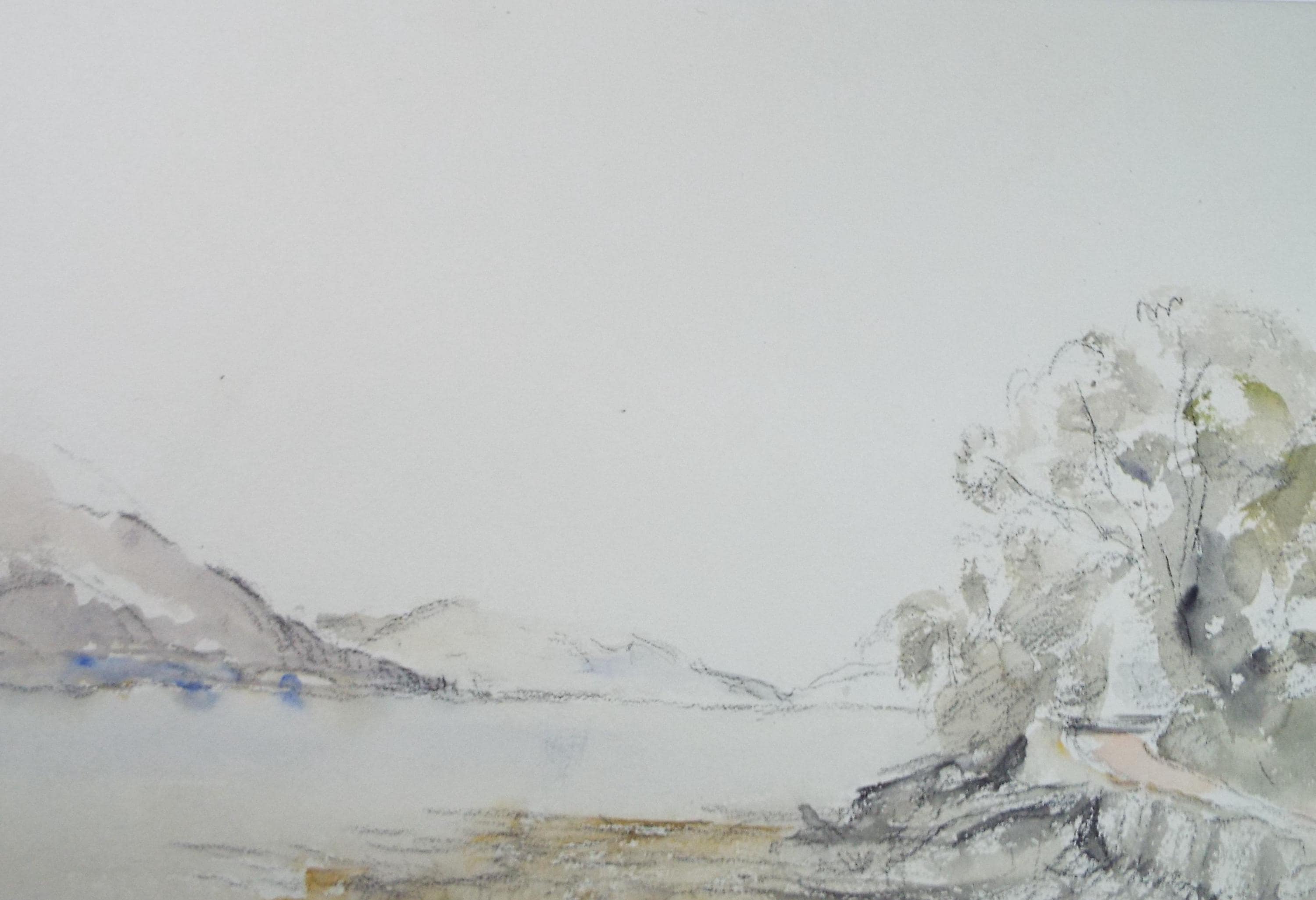 Original Watercolour, 'Lake view', David Muirhead (1867-1930), circa 1920's