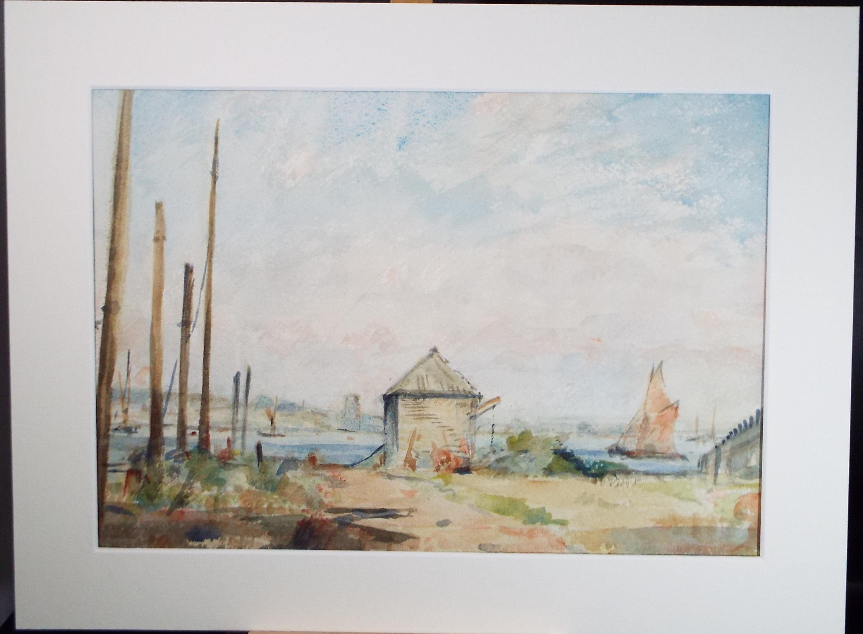 Original Watercolour, 'Sailing Boats', A E Borthwick (1871-1955), circa 1940's