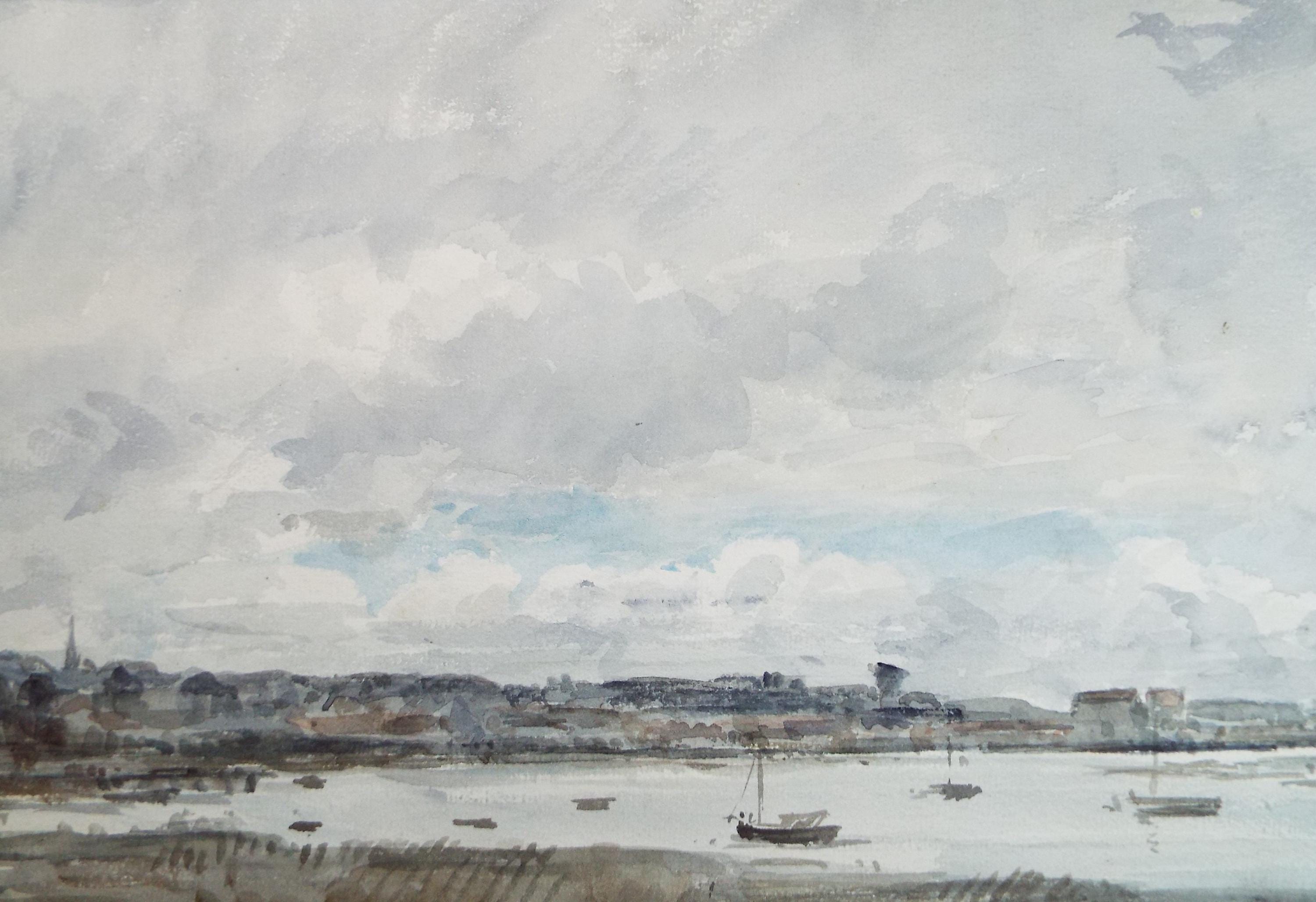 David Muirhead Watercolour Painting: Moored Sailing Boats, c. 1920s