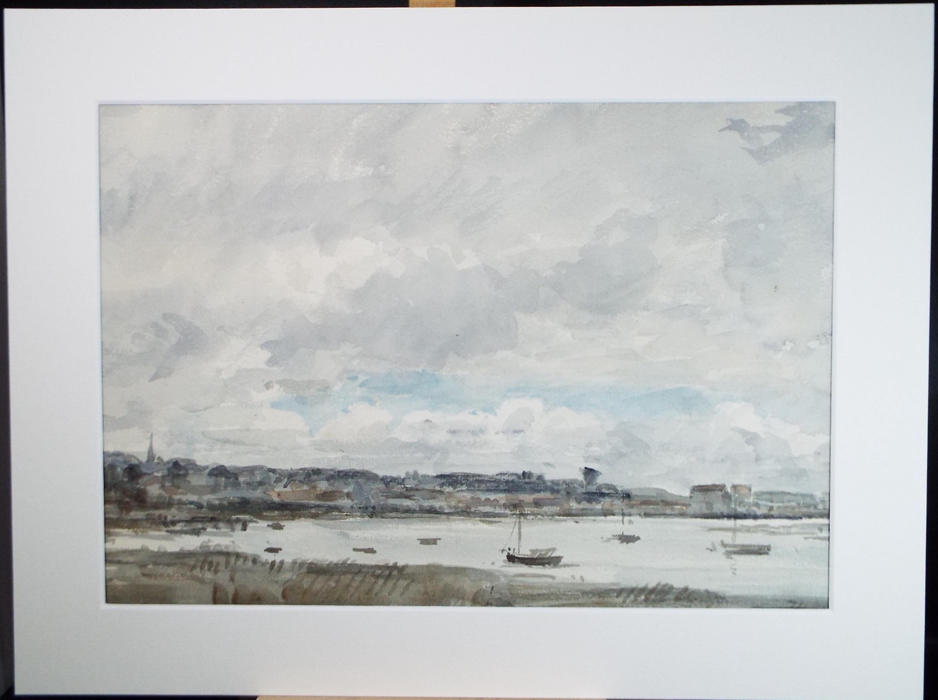 David Muirhead Watercolour Painting: Moored Sailing Boats, c. 1920s