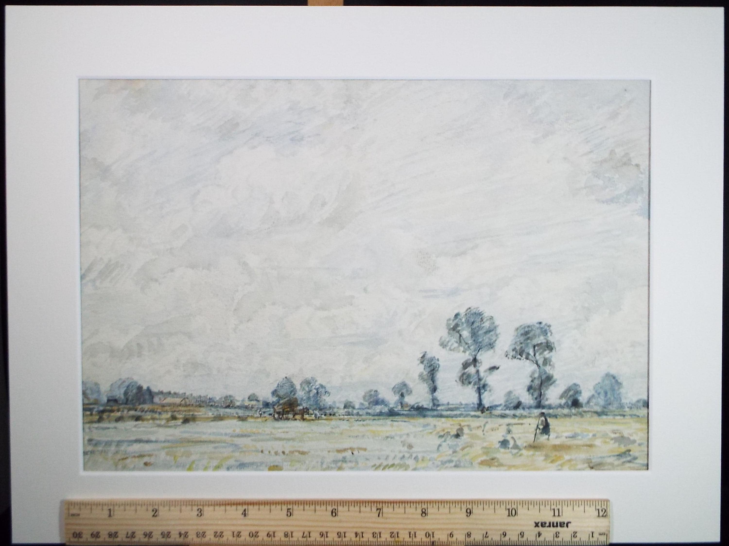 Watercolour, 'Tending the crops', David Muirhead (1867-1930), circa 1910