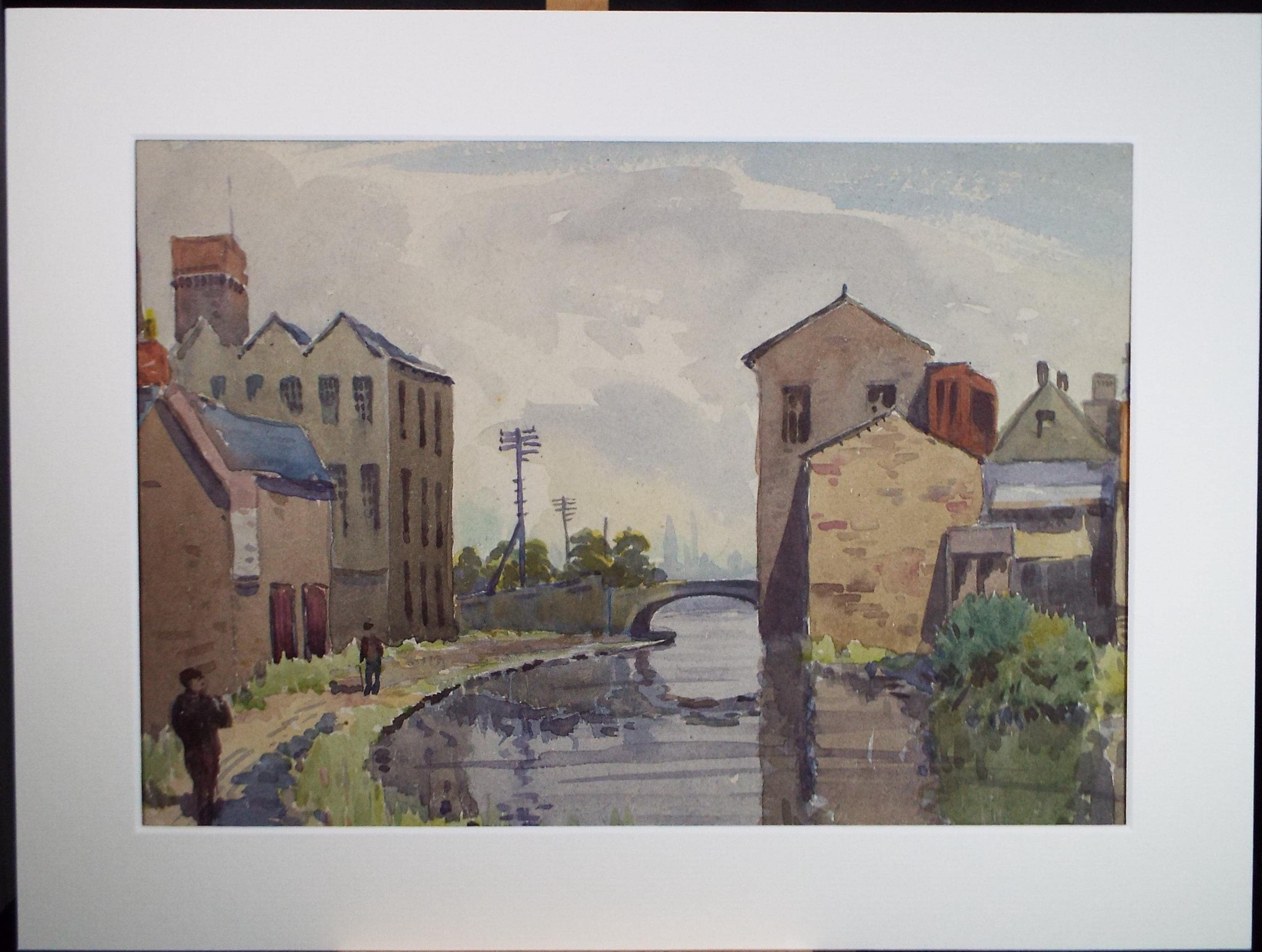 Original Signed Watercolour Painting: Leeds & Liverpool Canal, 1950s