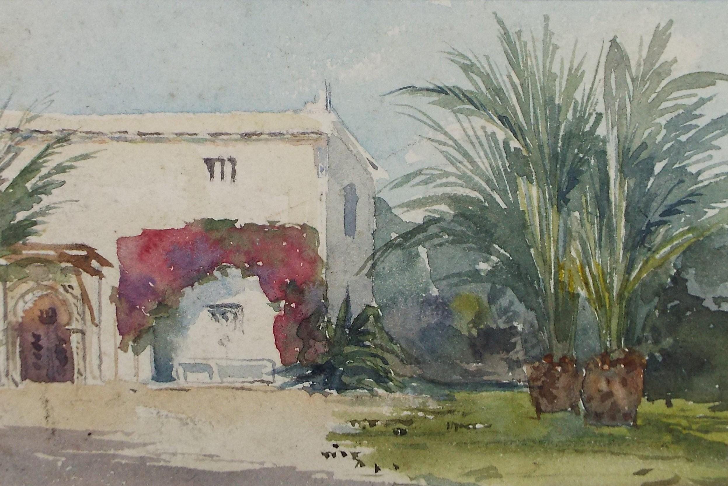 Original Watercolour Painting: Spanish Villa, Circa 1890s