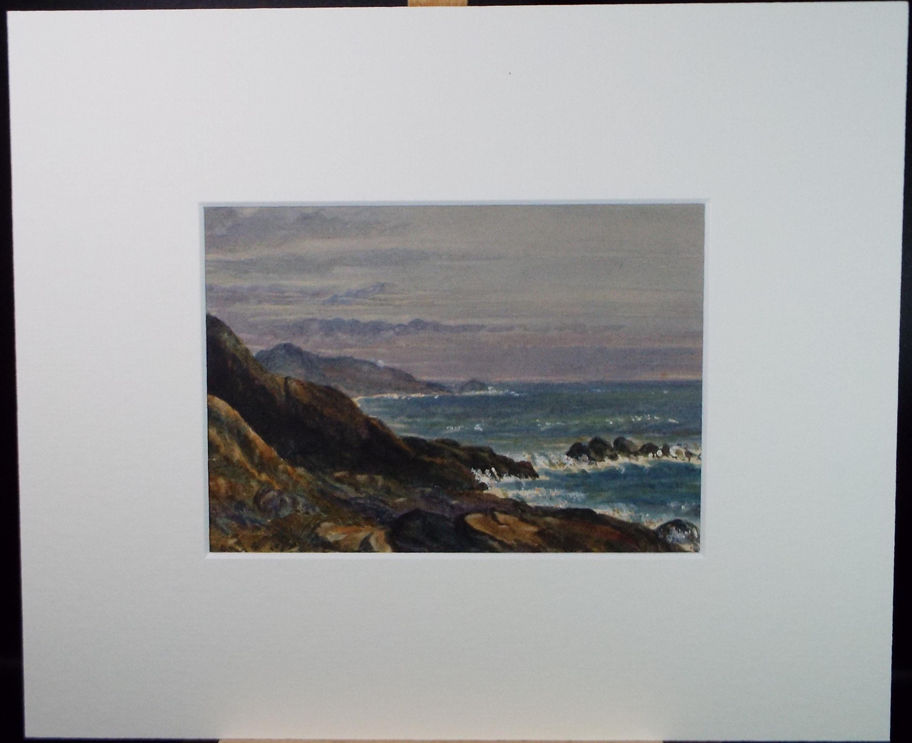 Original Watercolour on Paper, 'Rocky Coast', Circa 1890
