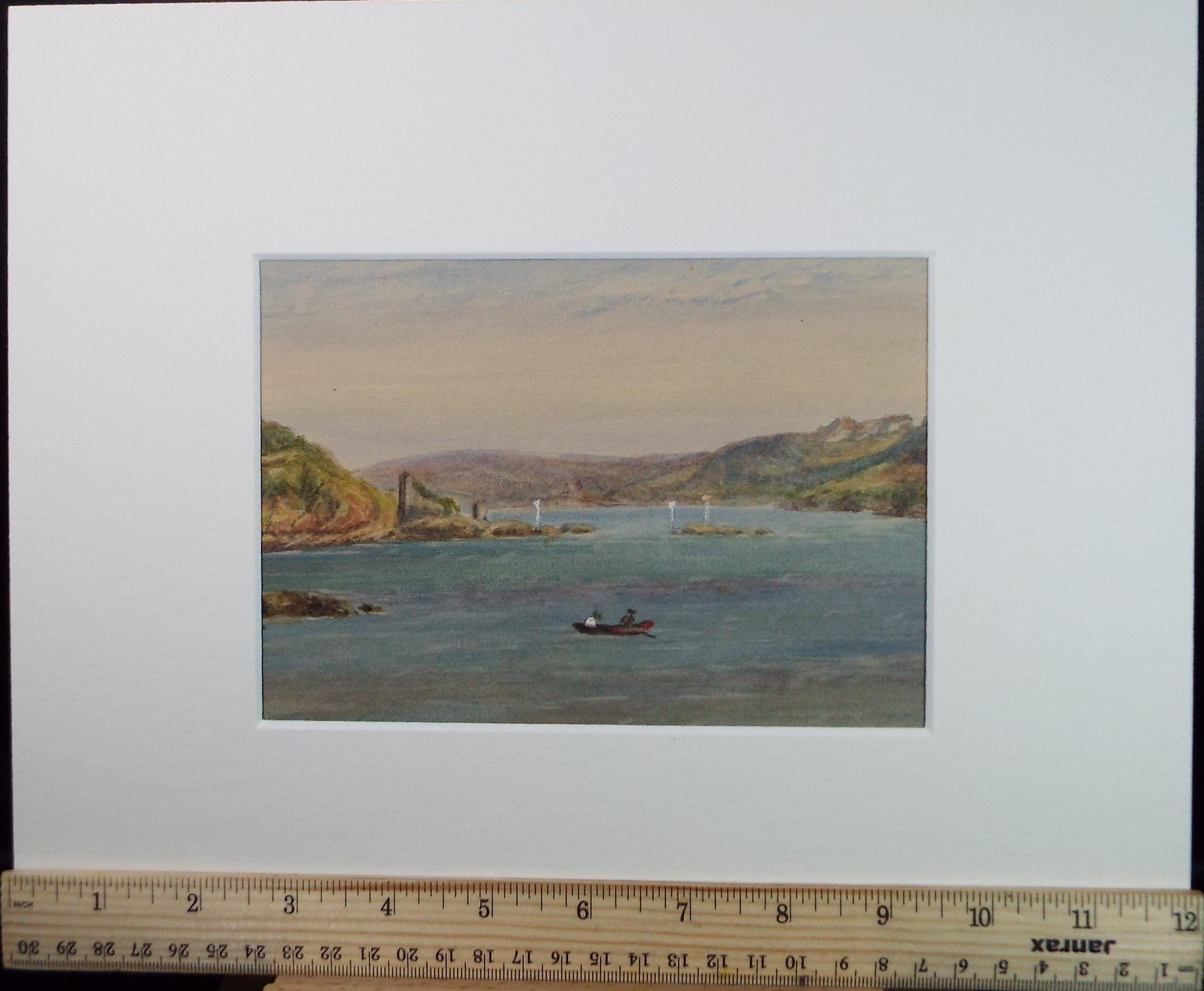 Original Watercolour on Paper, 'The Ferry', Circa 1890