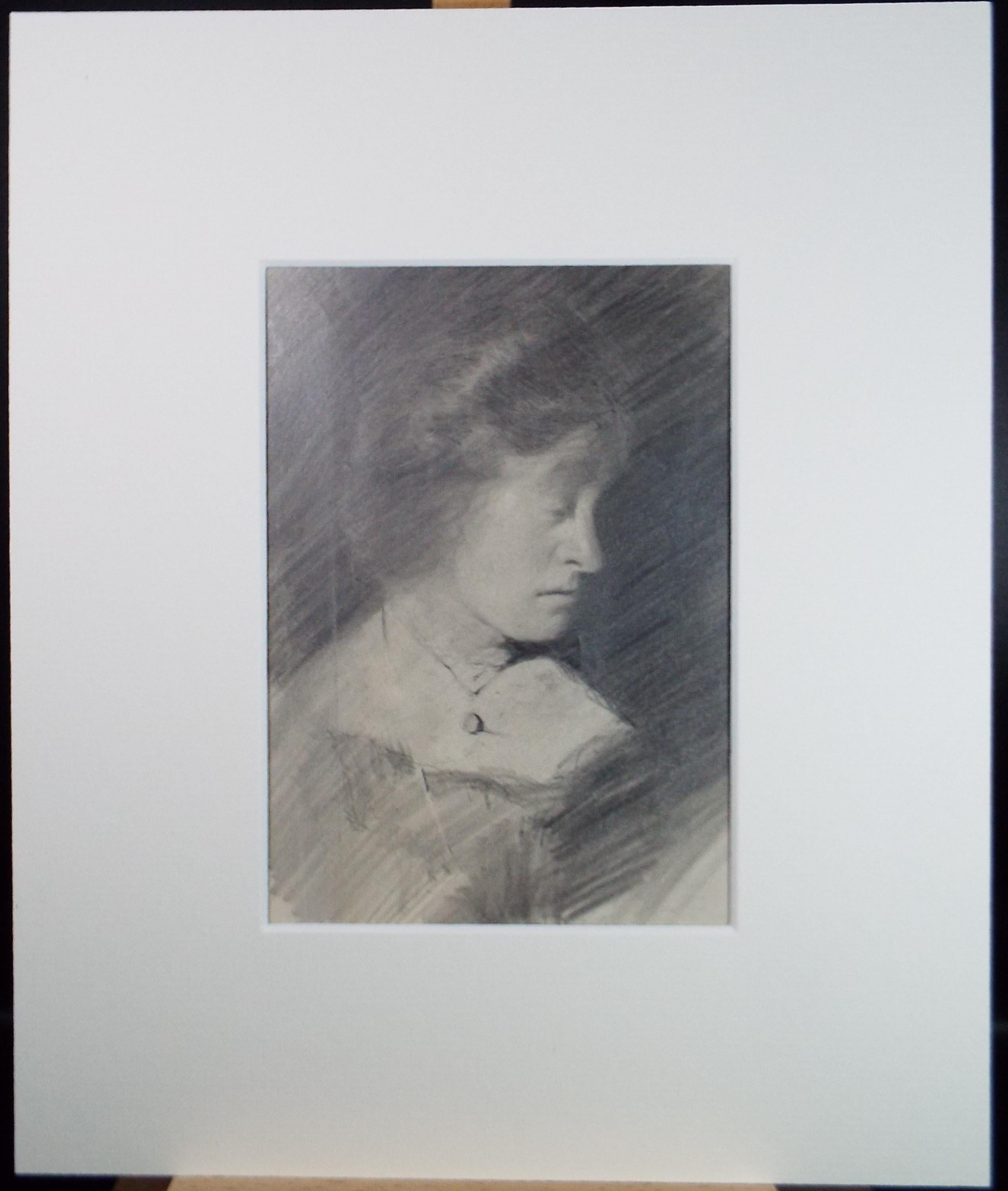 Original Pencil Sketch, 'Study of an elegant woman' , Circa 1900