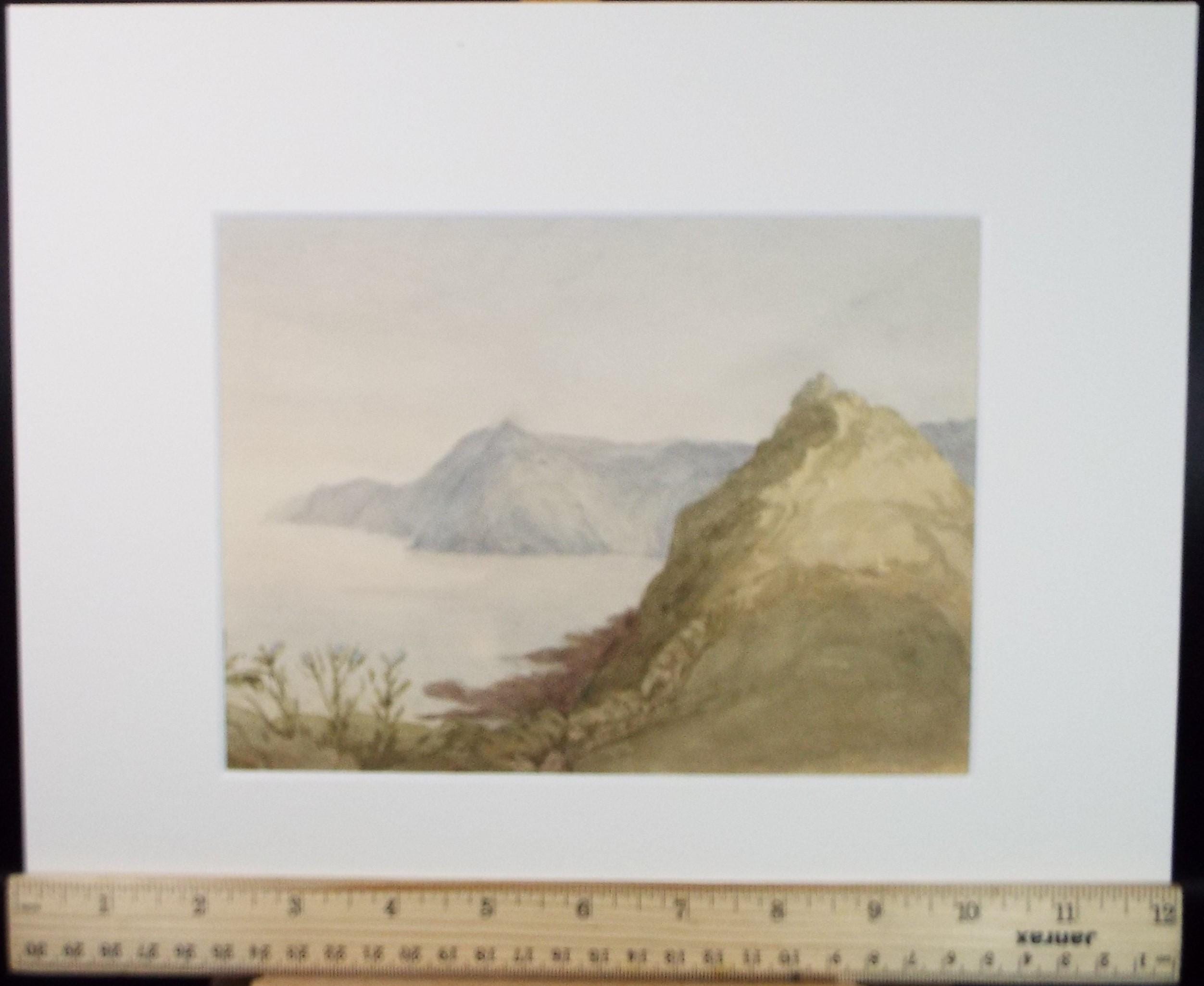 Original Watercolour c1820's, 'Rocky Coast ' Unknown Artist - Marine Landscape - Coastal Cliffs