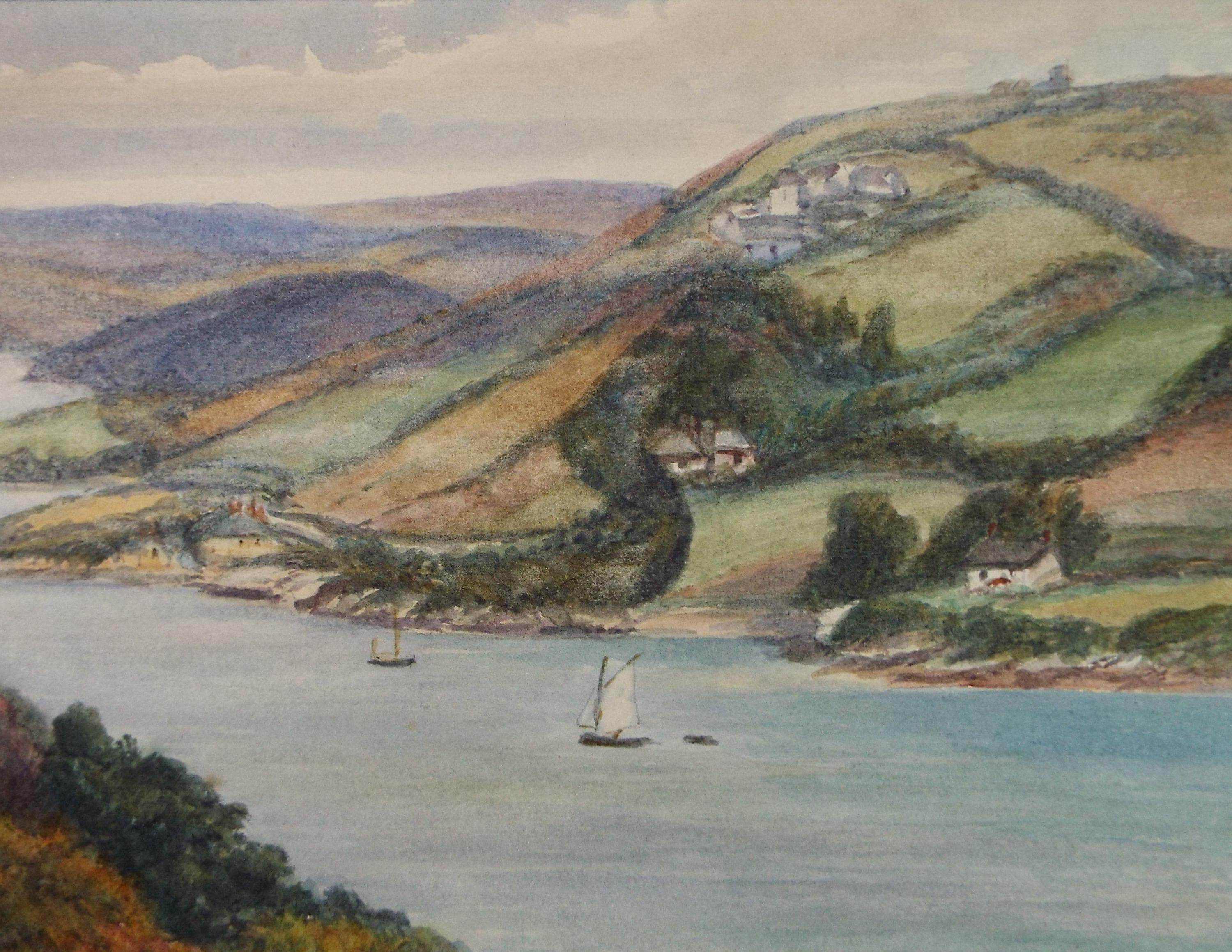 Original Watercolour, 'Estuary with Shipping' Circa 1880's, unsigned