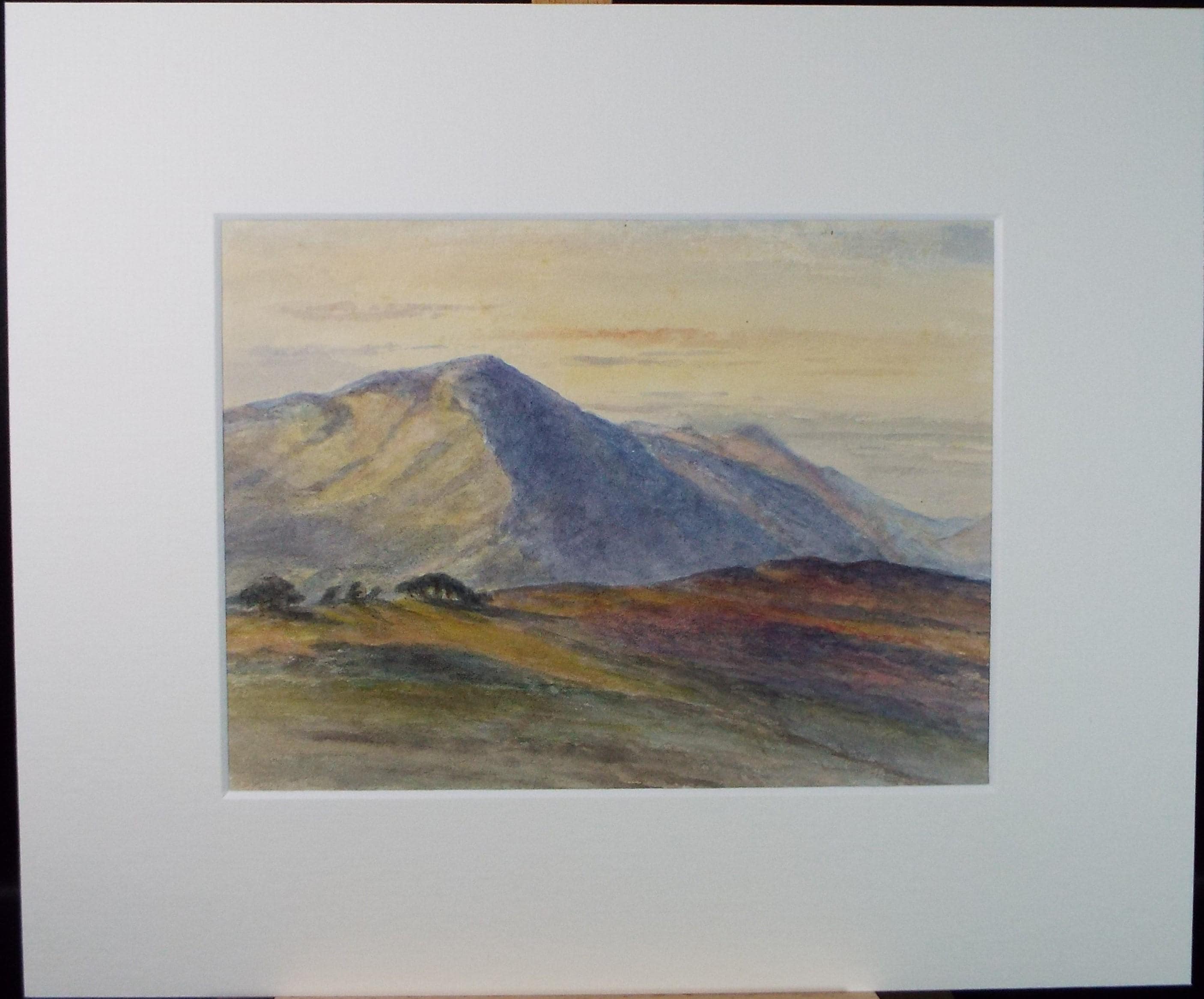 Original Watercolour Sketch, 'Mountain View', c1890, Unknown Artist