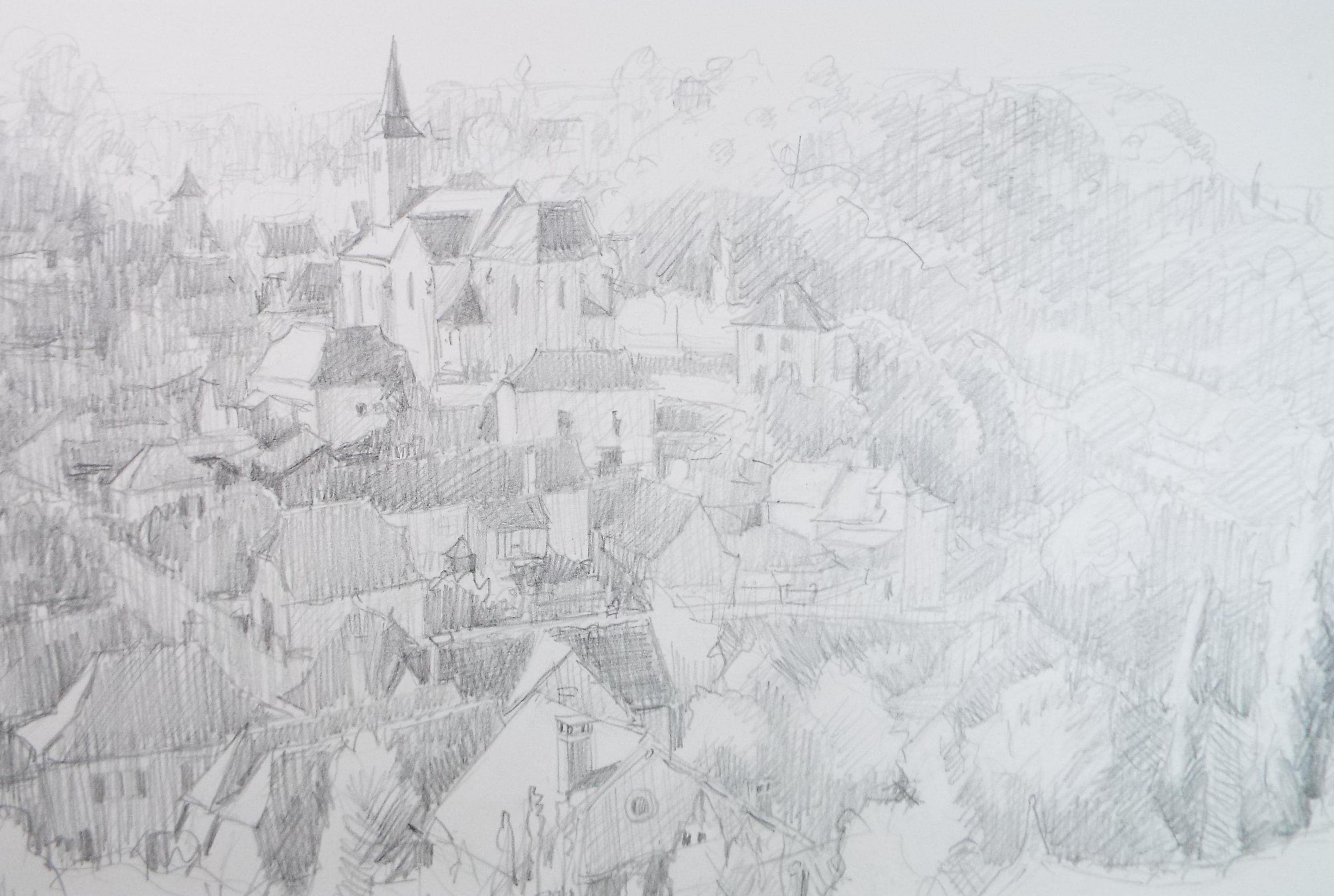 Pencil drawing 'Beduer, Lot', Pauline Plummer (b1933), Circa 1990's