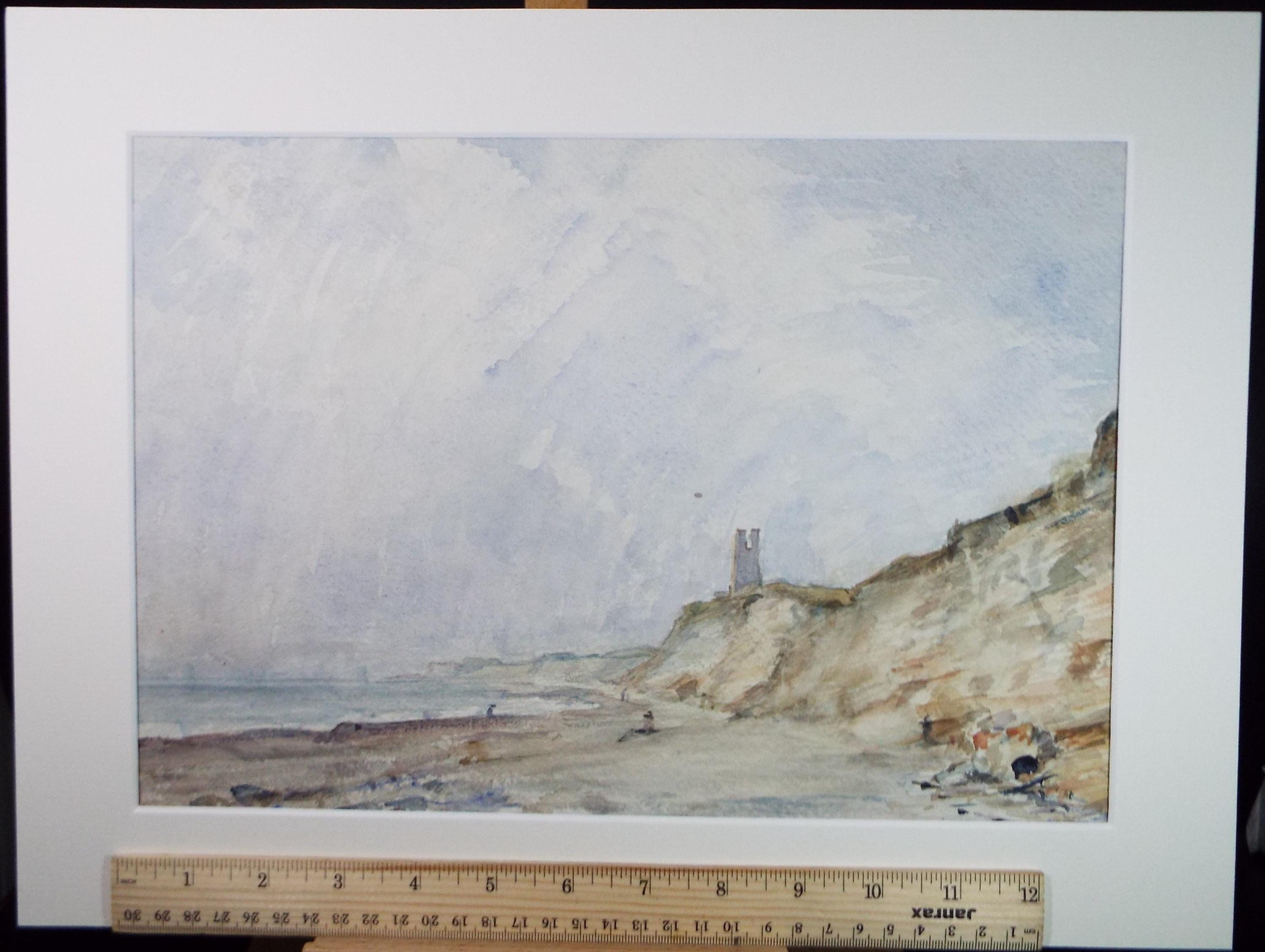 Original Watercolour, 'Figures below the Cliffs', David Muirhead (1867-1930)
