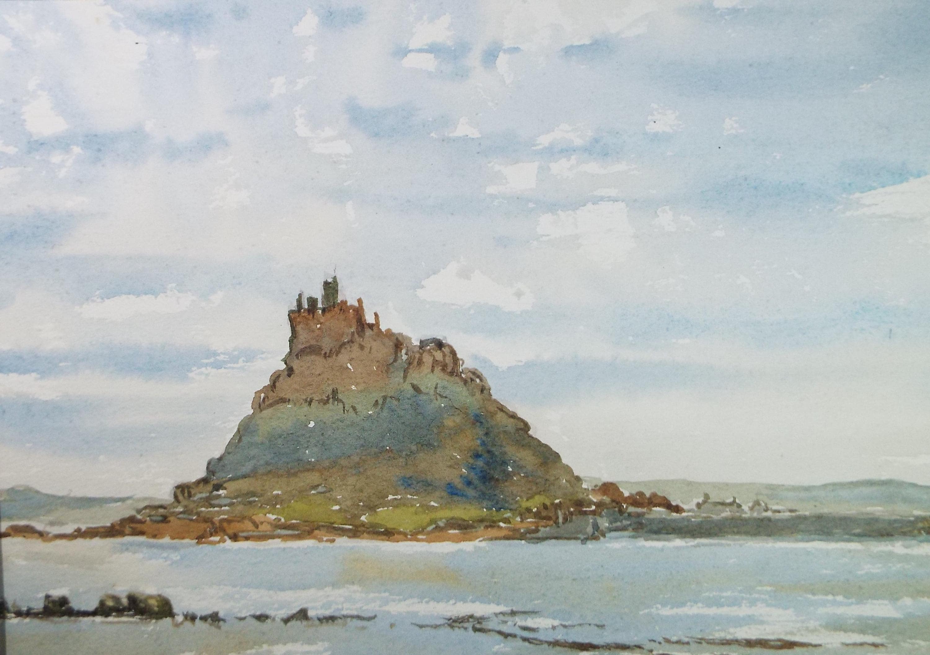 Original Watercolour, 'St Michael's Mount', Gwen Rayner, c1970's