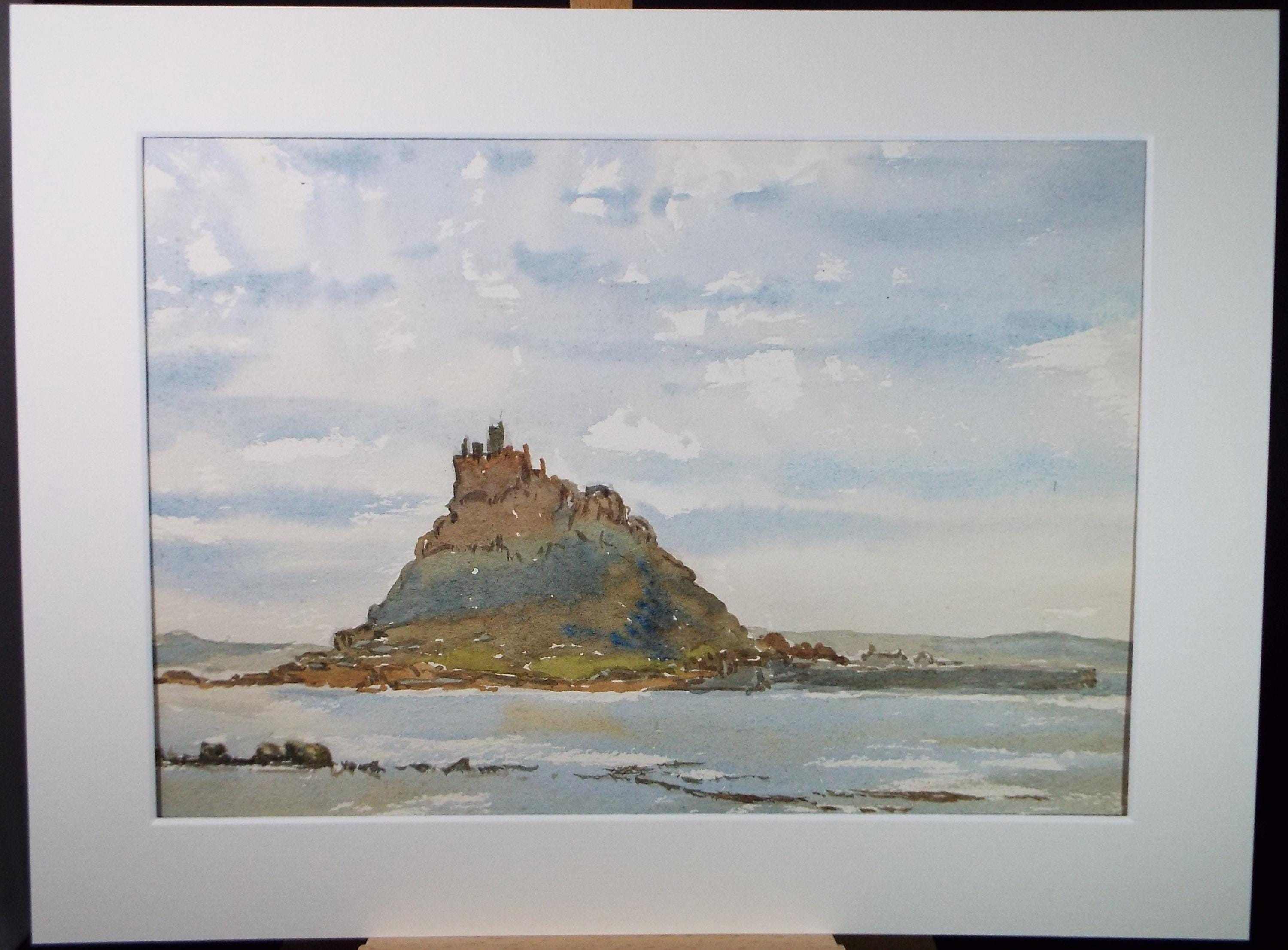 Original Watercolour, 'St Michael's Mount', Gwen Rayner, c1970's