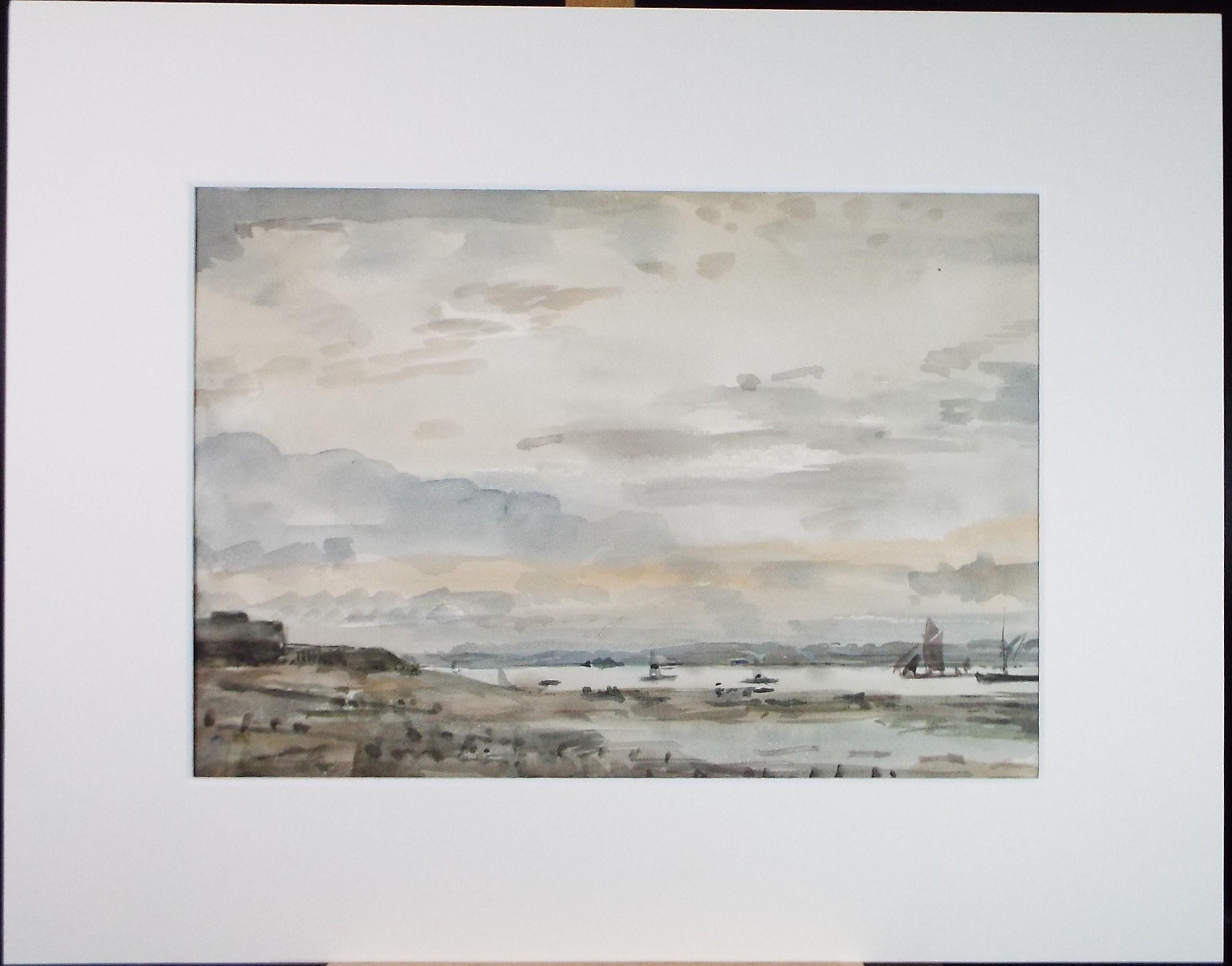 Original Watercolour, 'Coastal view', David Muirhead (1867-1930), c1910