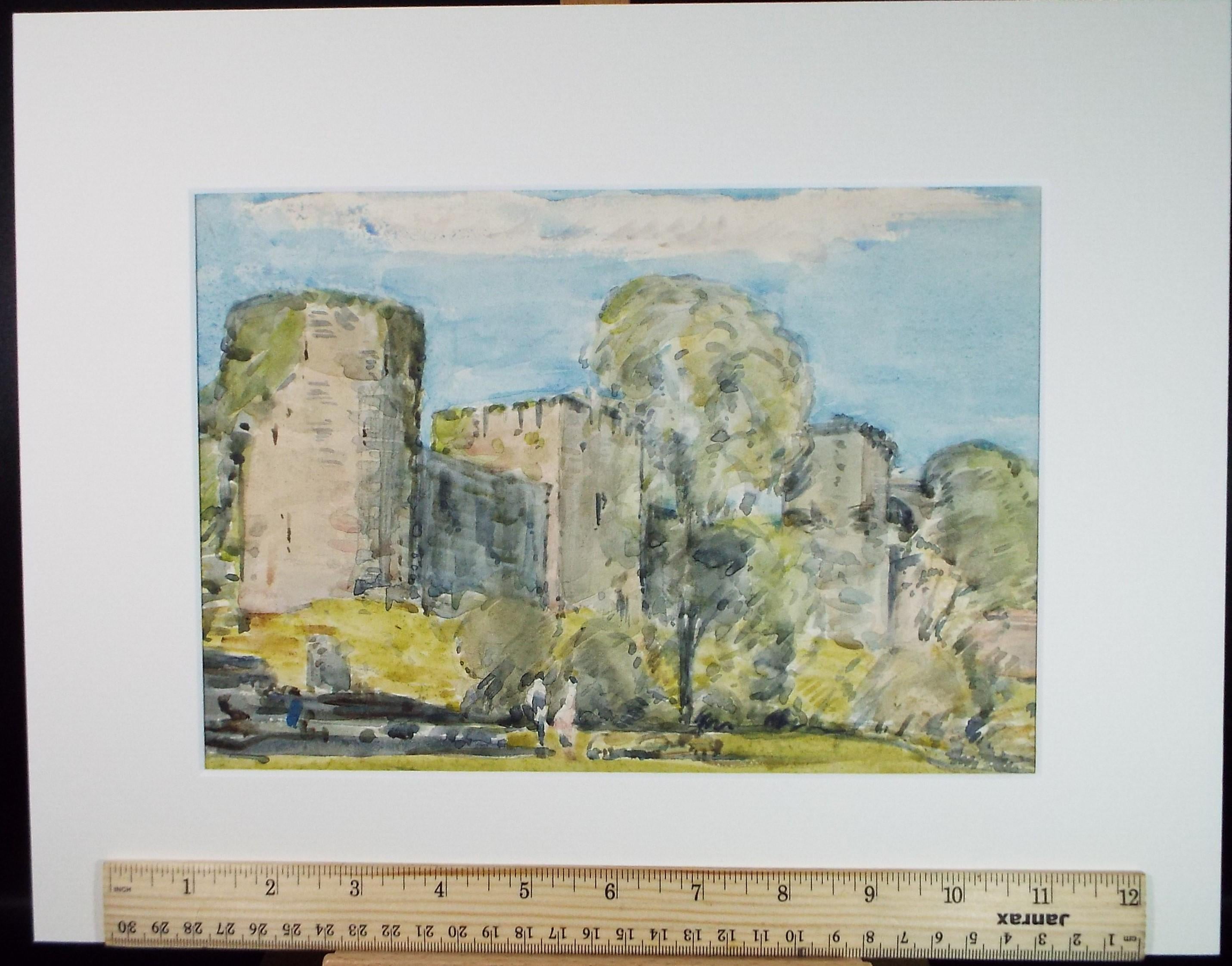 Original Watercolour, 'Castle View, early 20th Century, Artist Unknown