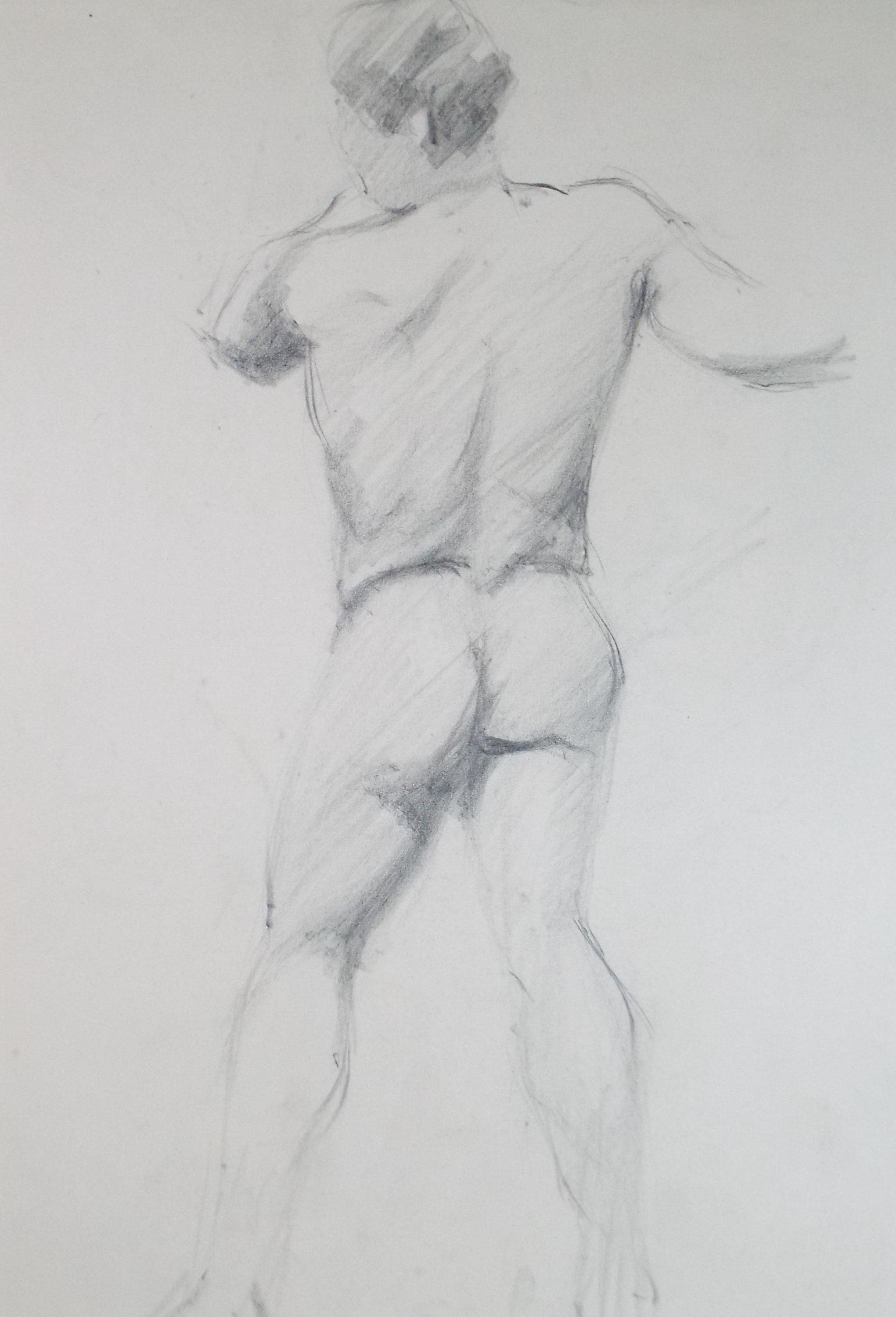 Original Pencil Drawing, 'Male Nude', Dated 1901