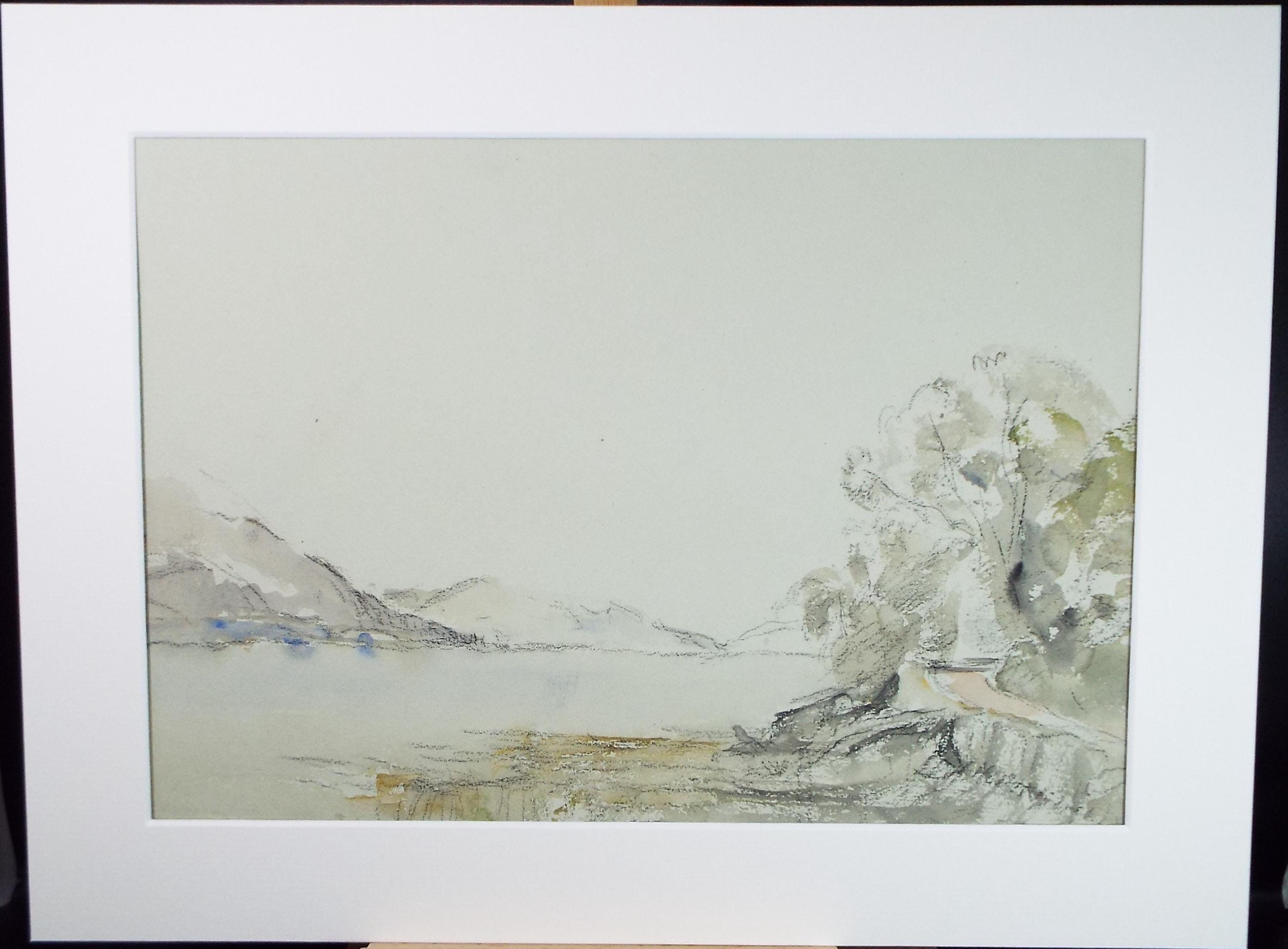 Original Watercolour, 'Lake view', David Muirhead (1867-1930), circa 1920's