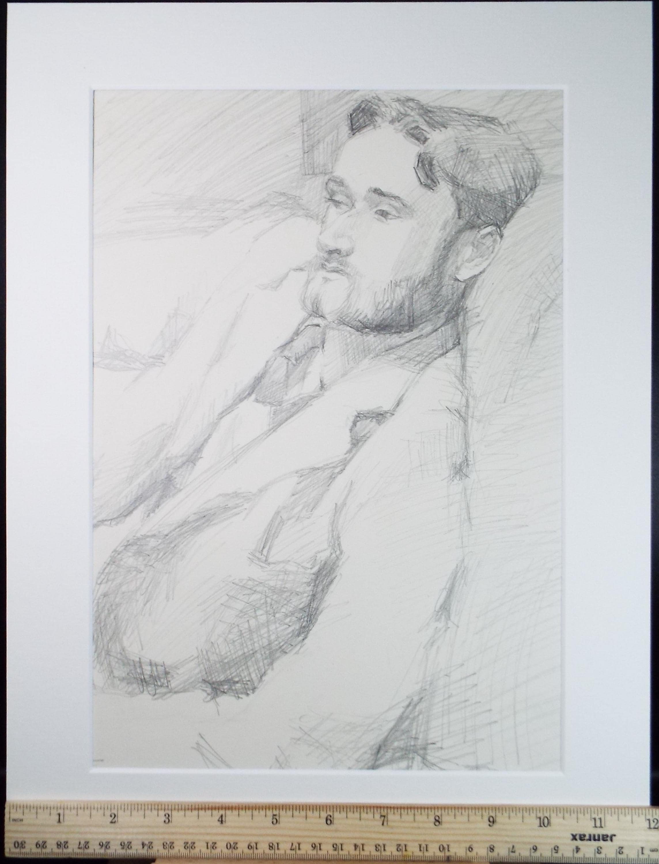 Pencil drawing 'Study of a bearded man', c1950s, Pauline Plummer (b1930)