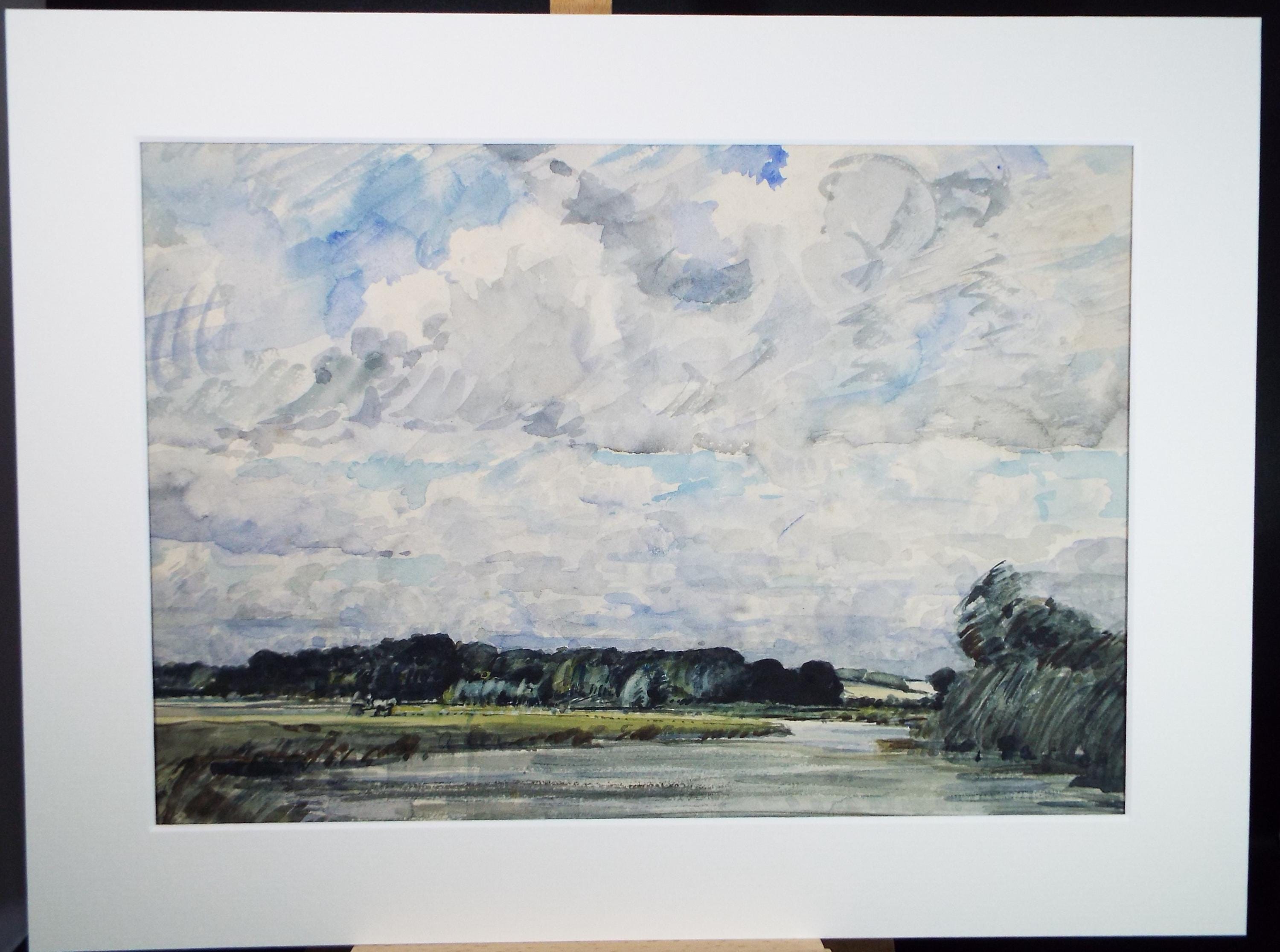 Watercolour, 'River through a landscape', David Muirhead (1867-1930), circa 1910