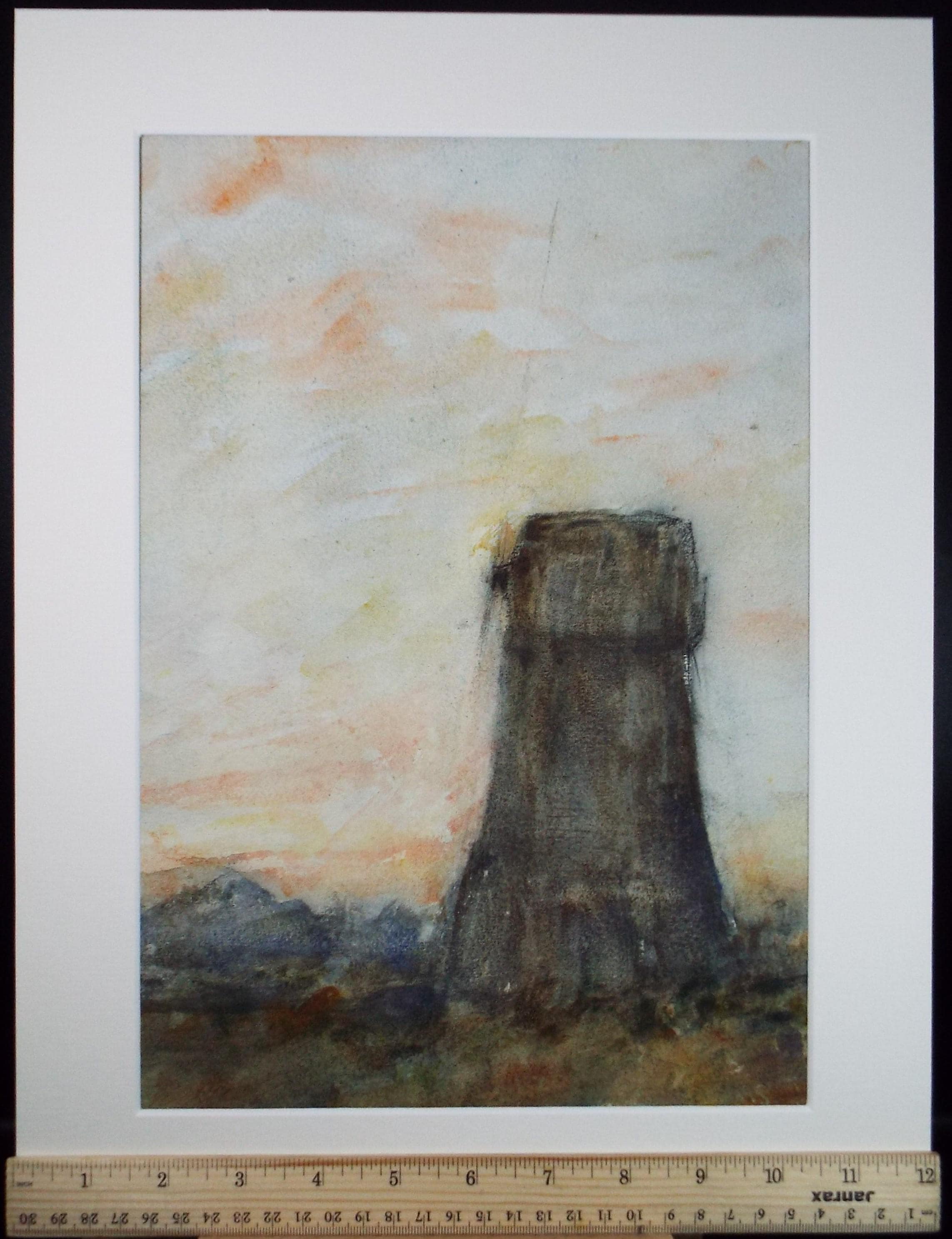 Watercolour, 'Windmill', David Muirhead (1867-1930), circa 1910