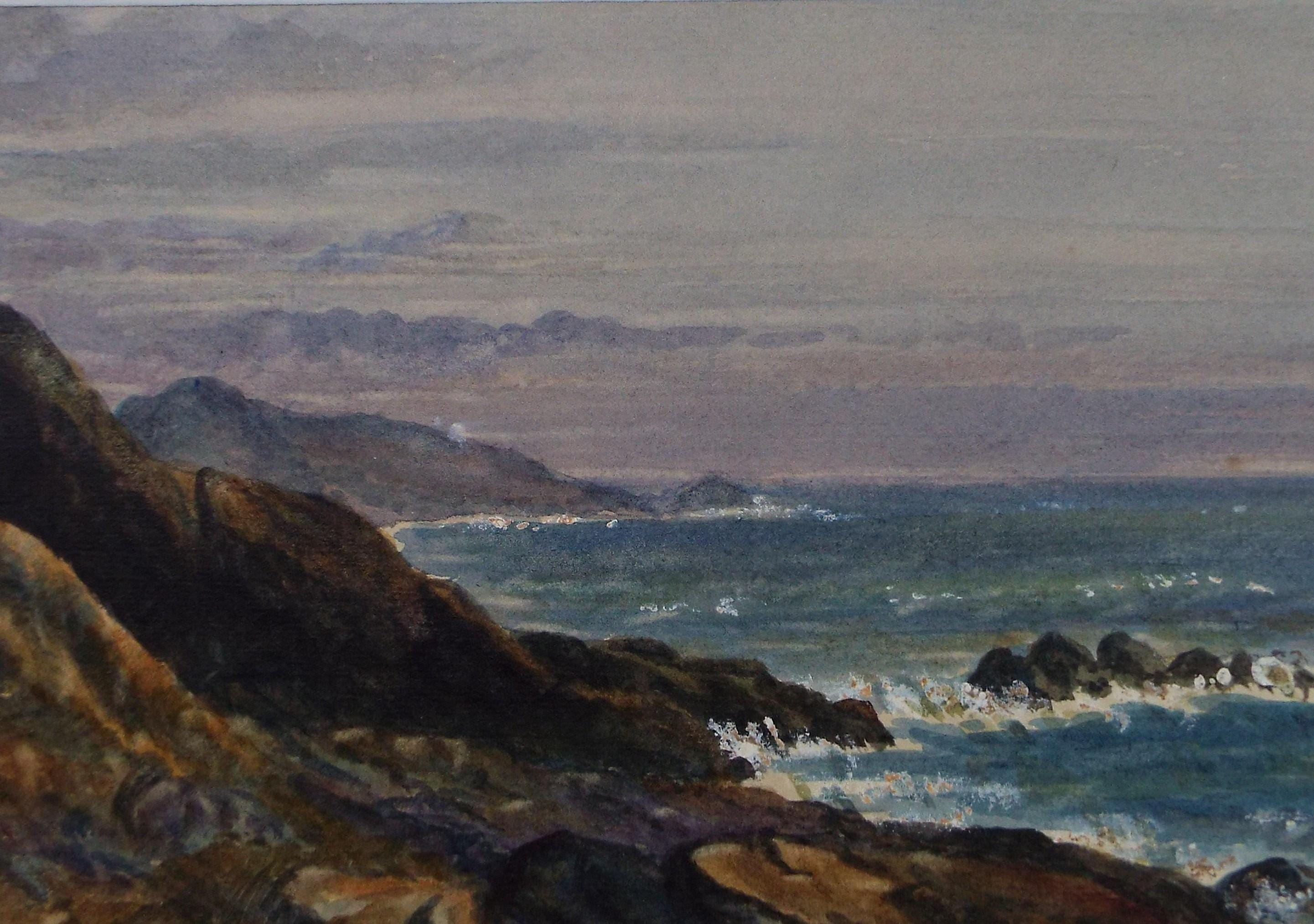 Original Watercolour on Paper, 'Rocky Coast', Circa 1890
